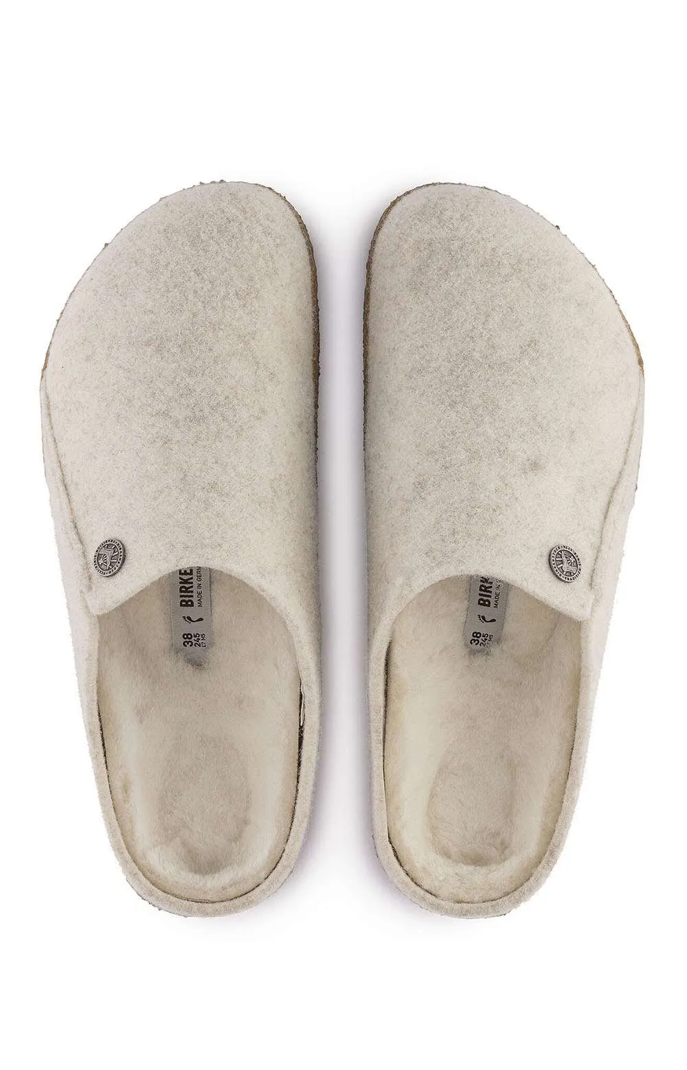 (1023194) Zermatt Shearling Wool Felt Slippers - Ecru