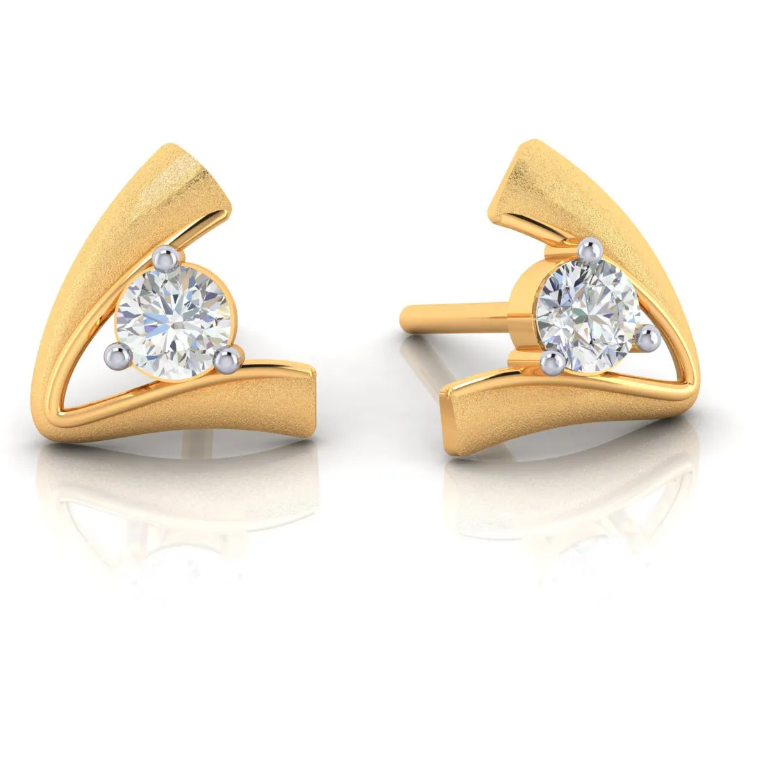 14k A Shape American Diamond Gold Earnings