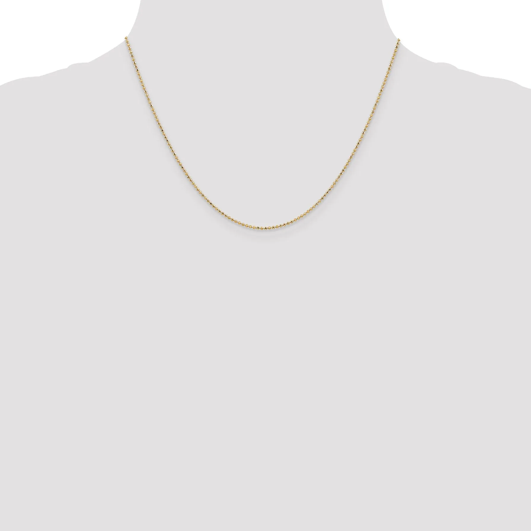 14k Yellow Gold Diamond Cut 1.20mm Bead Chain