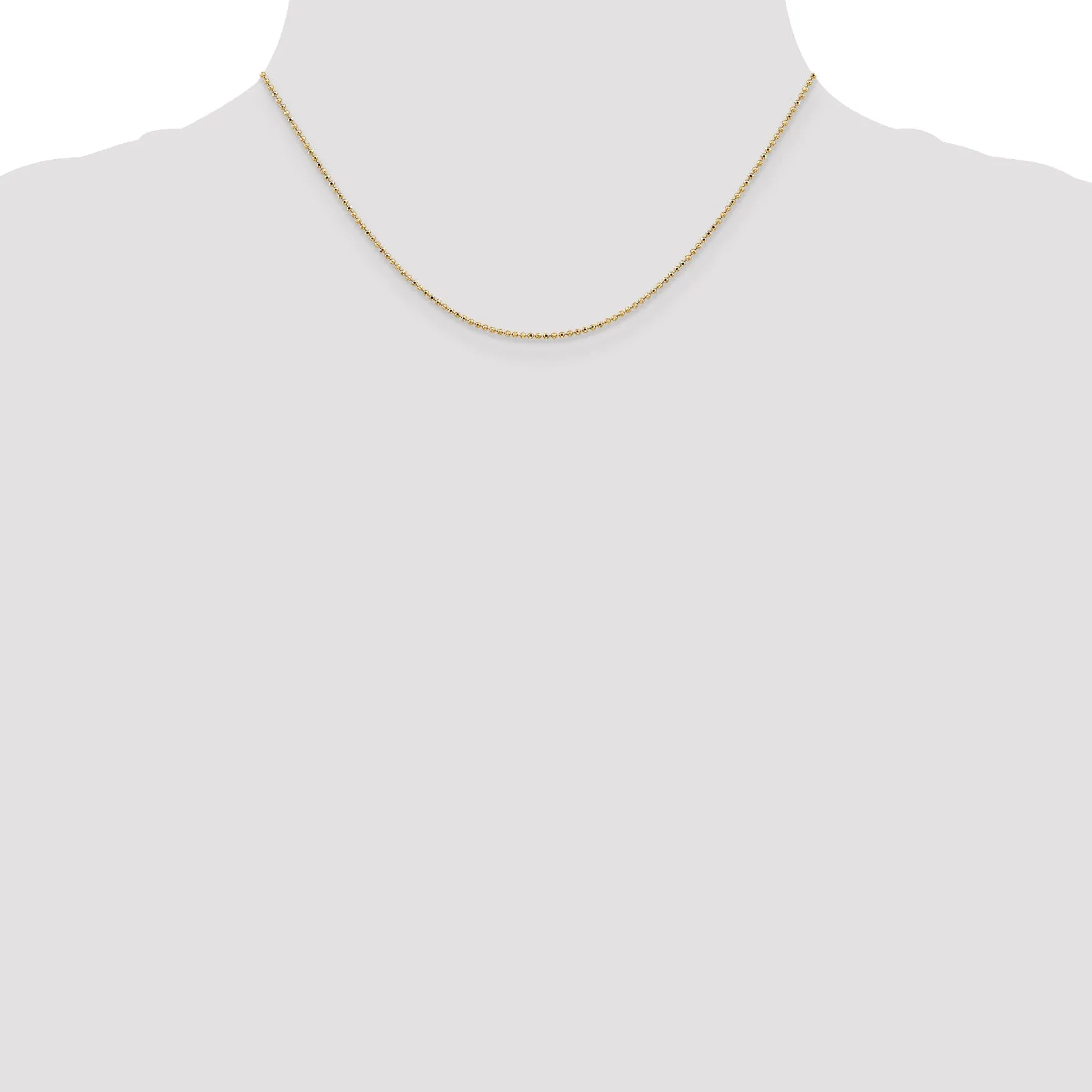 14k Yellow Gold Diamond Cut 1.20mm Bead Chain