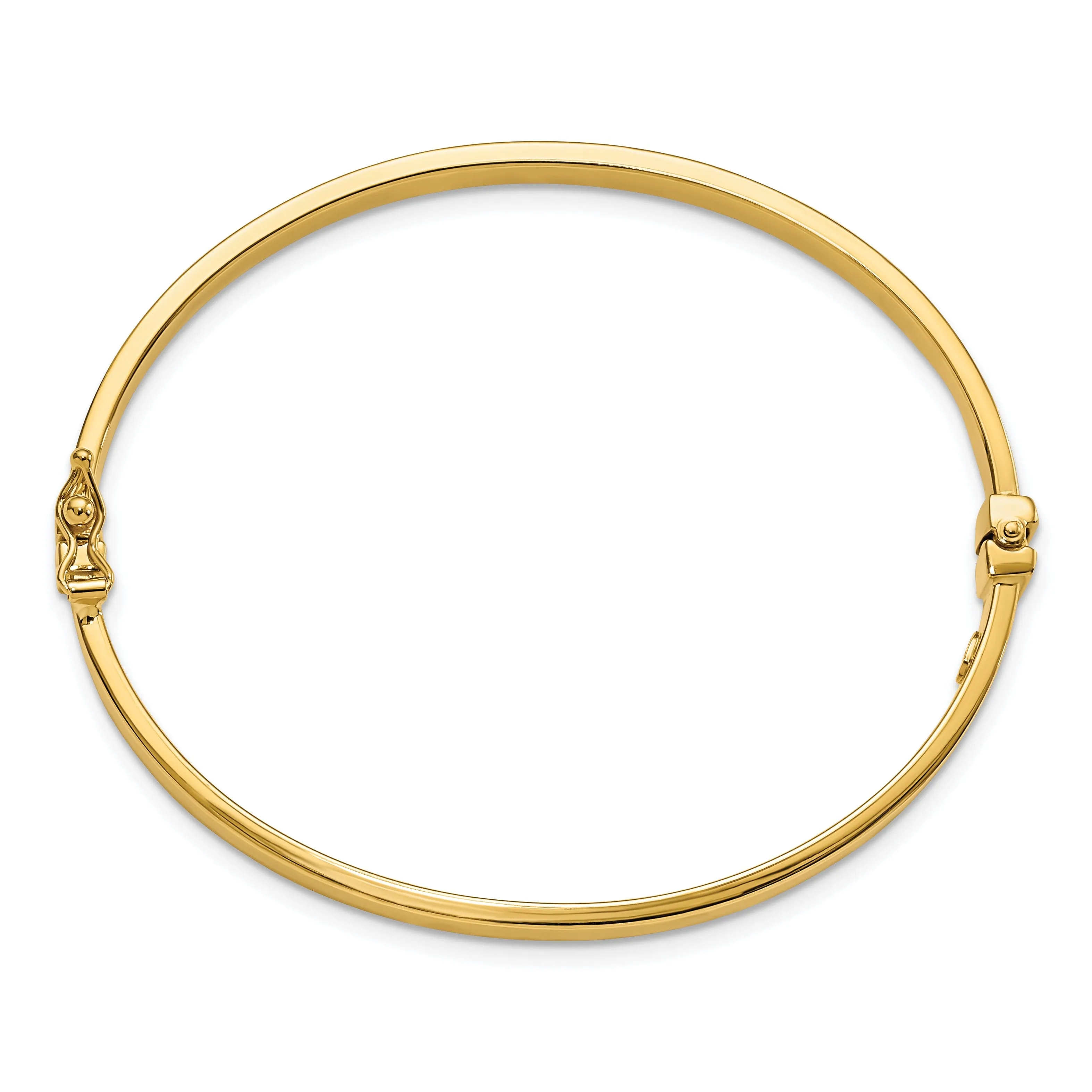 14k Yellow Gold Polished Hinged Bangle Bracelet