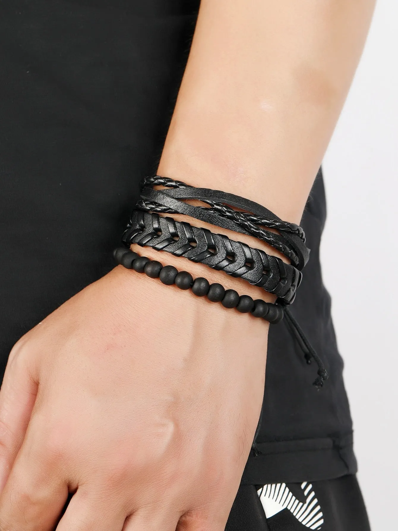 6pcs Men Minimalist Bracelet PU for Jewelry Gift and for a Stylish Look