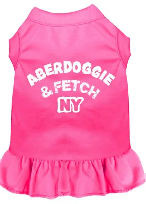 Aberdoggie Ny Screen Print Dress Bright Pink Lg (14)