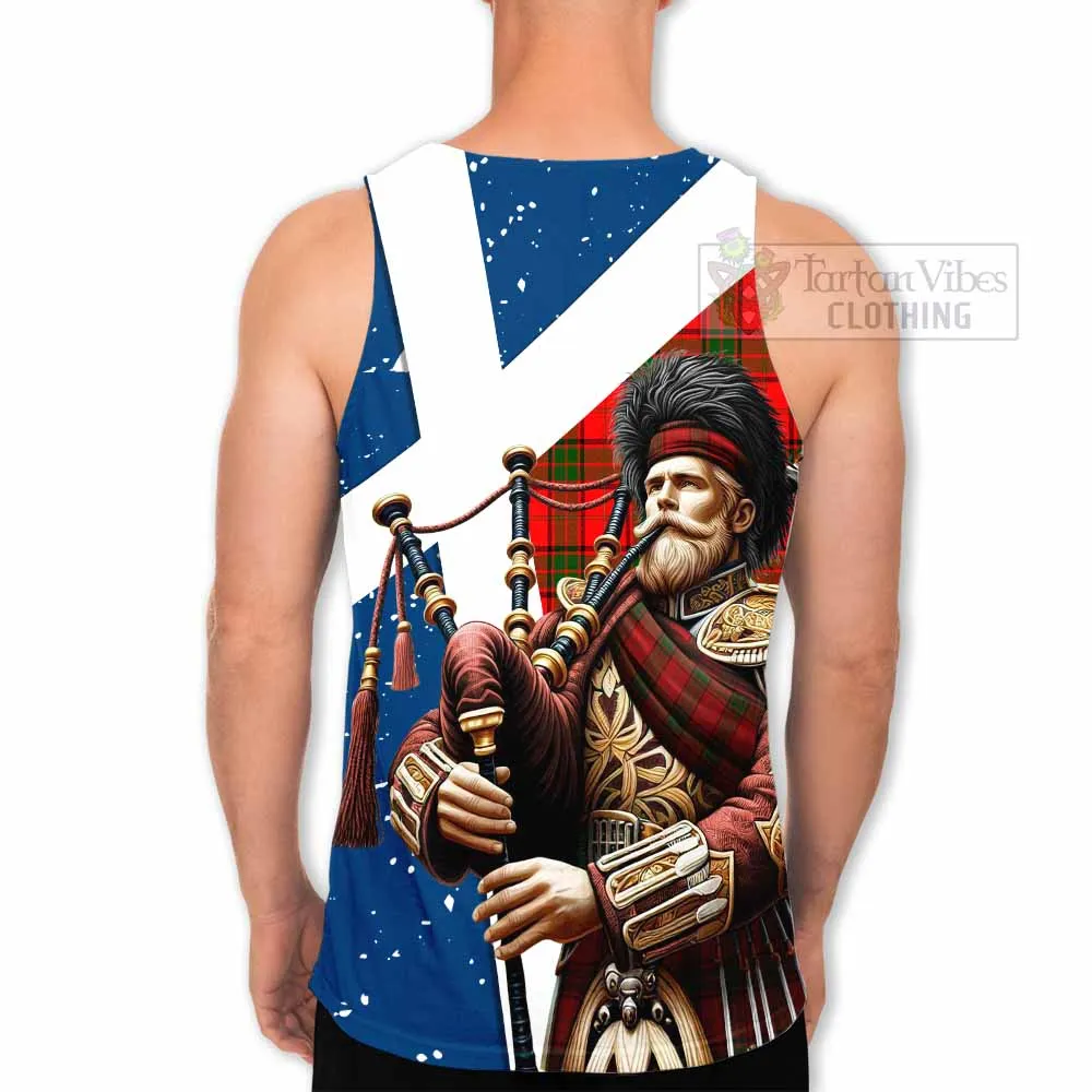 Adair Tartan Men's Tank Top with Family Crest Scottish Bagpiper Vibes