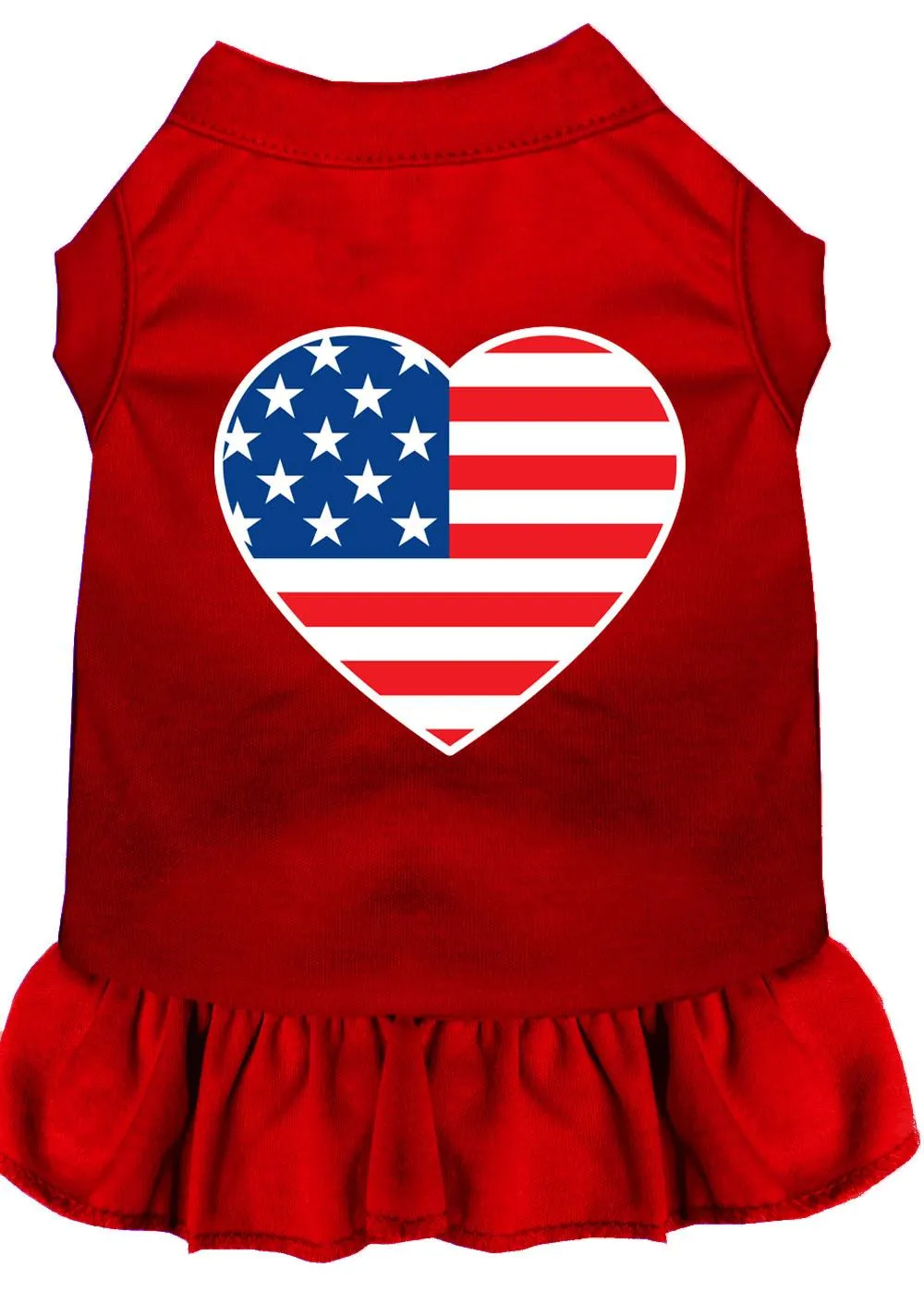 American Flag Heart Screen Print Dress Red Sm (10)