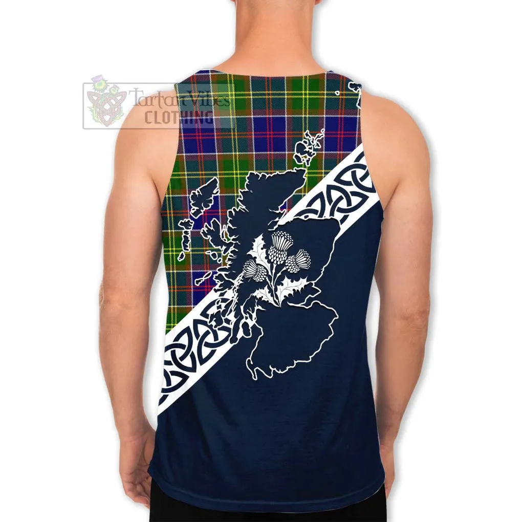 Arnott Tartan Men's Tank Top Featuring Thistle and Scotland Map