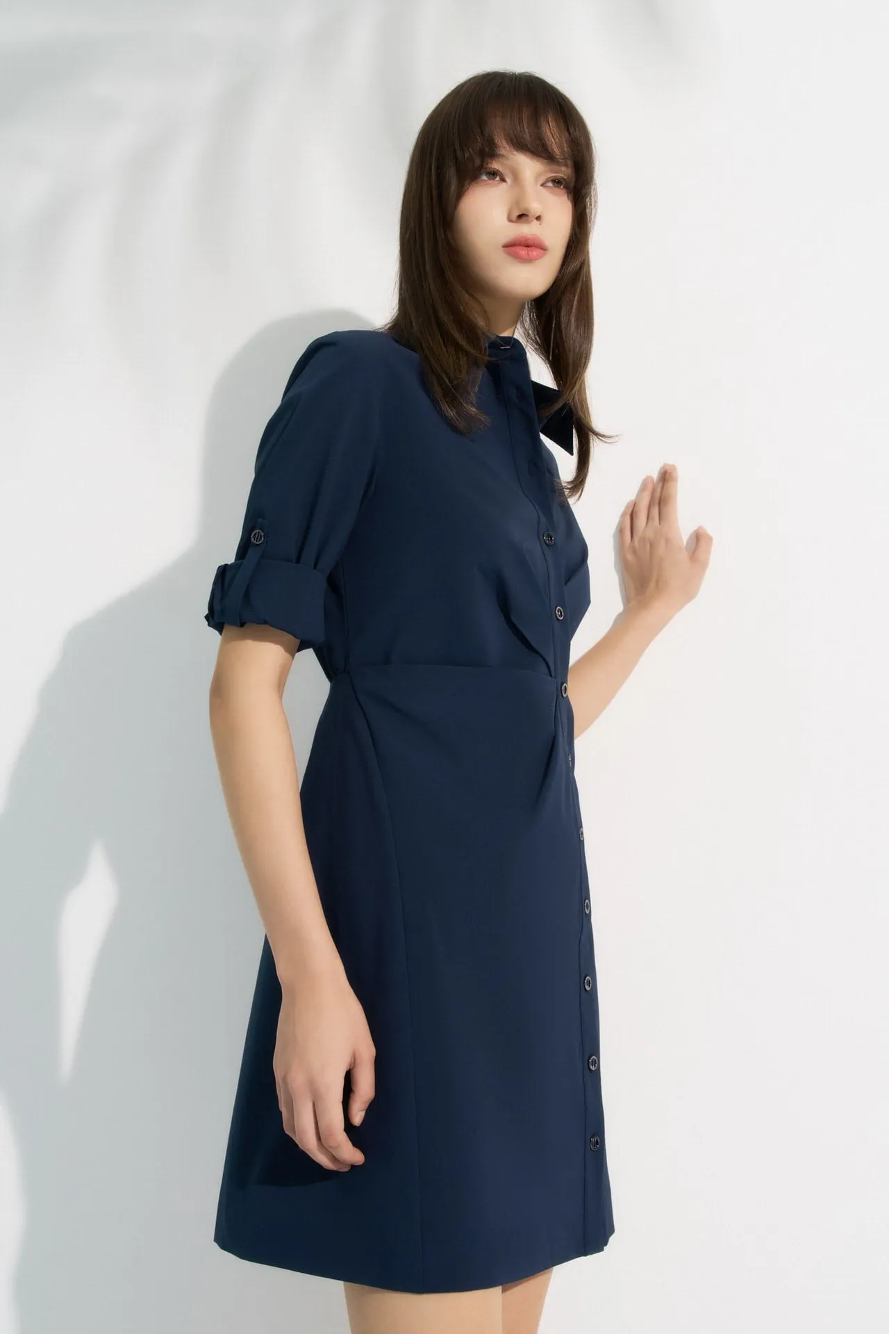 Asymetrical Button Down Shirt Dress