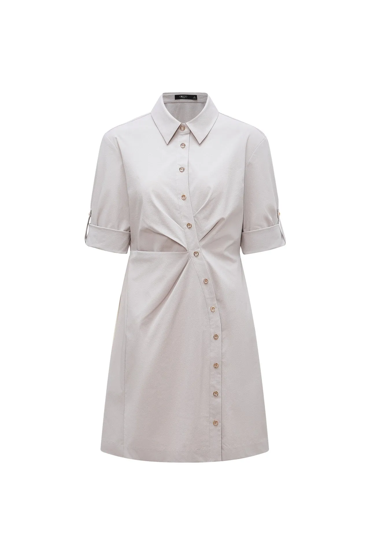 Asymetrical Button Down Shirt Dress