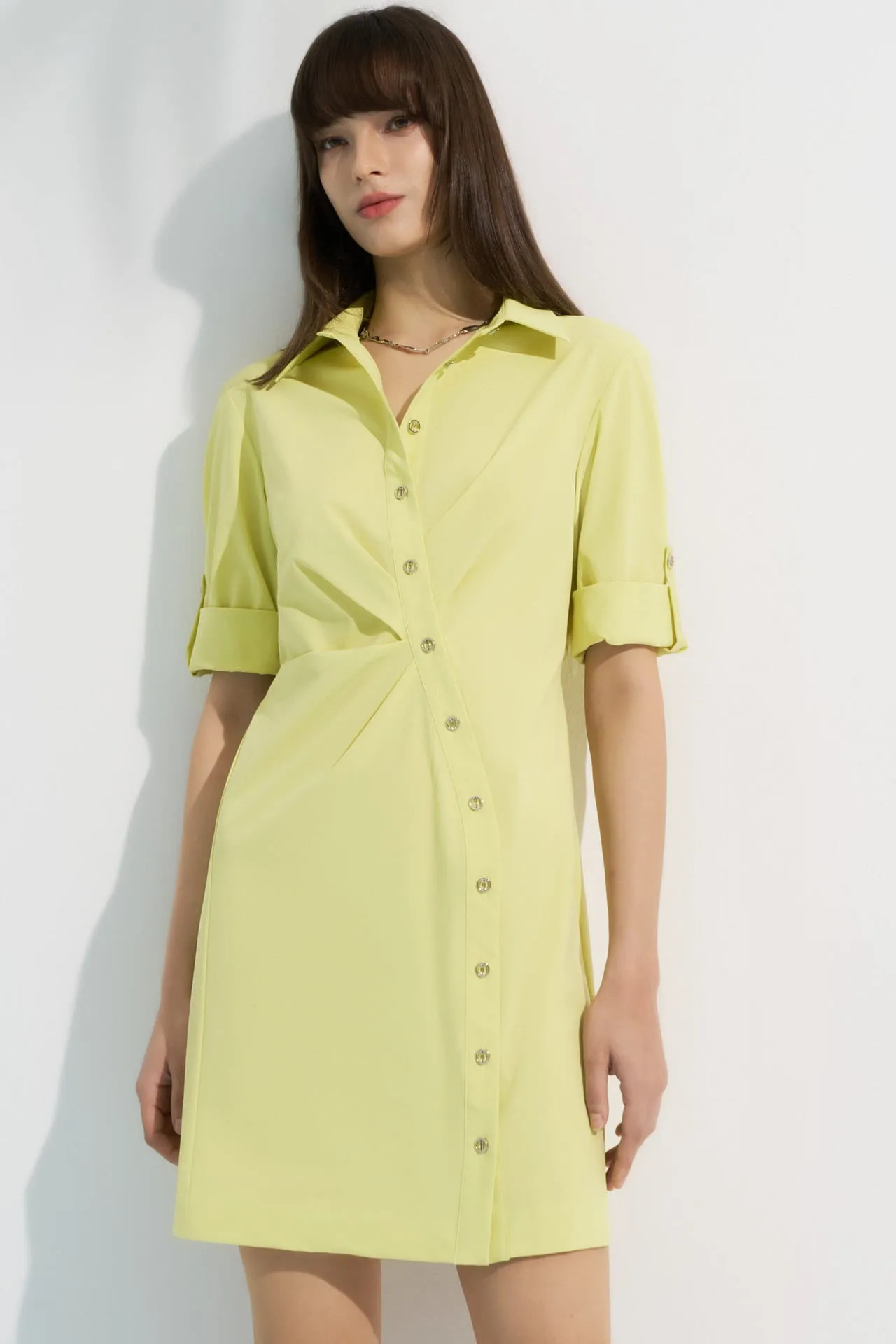 Asymetrical Button Down Shirt Dress