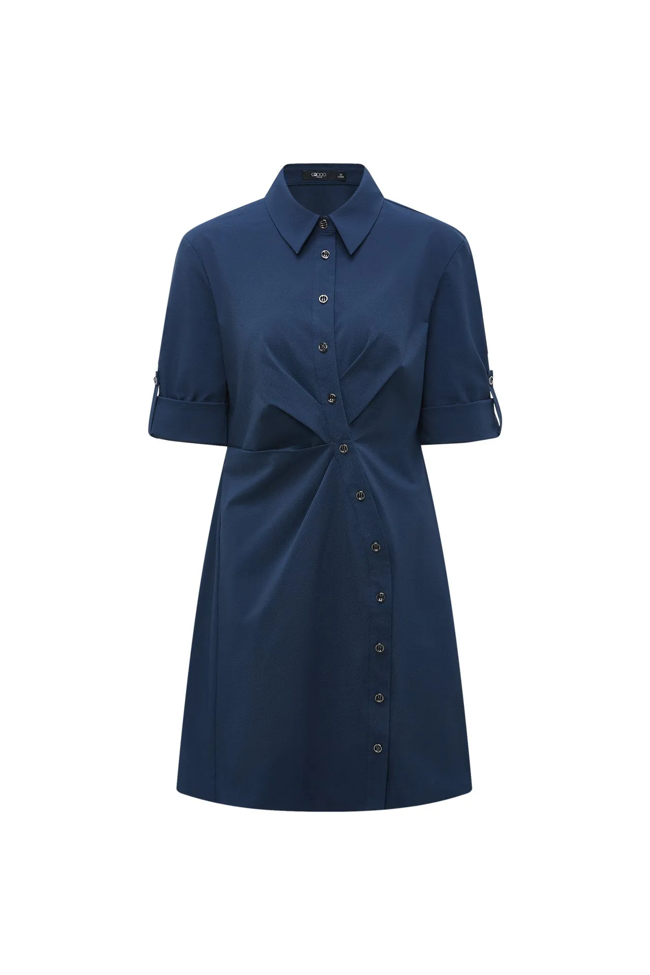 Asymetrical Button Down Shirt Dress