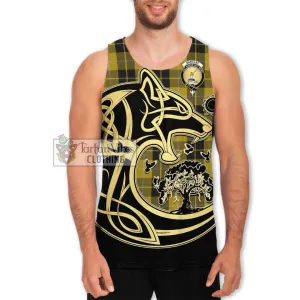 Barclay Dress Tartan Men's Tank Top with Family Crest Celtic Wolf Style