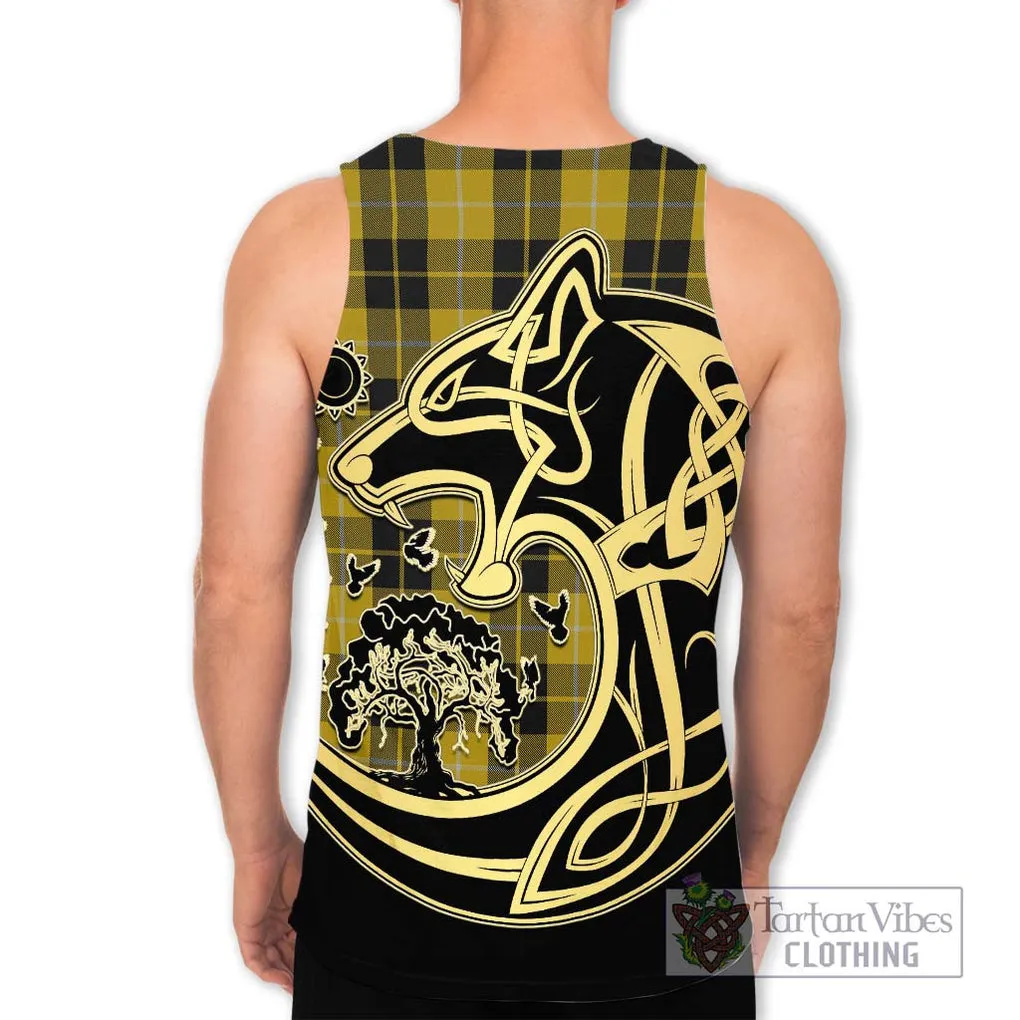 Barclay Dress Tartan Men's Tank Top with Family Crest Celtic Wolf Style