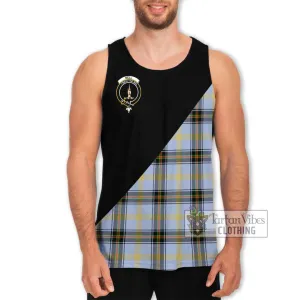 Bell of the Borders Tartan Men's Tank Top with Family Crest and Military Logo Style