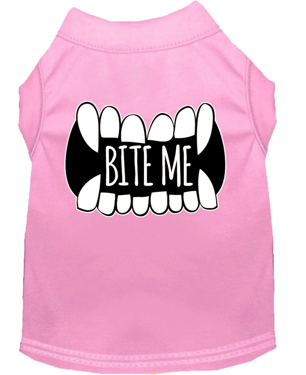 Bite Me Screen Print Dog Shirt Light Pink Xl (16)