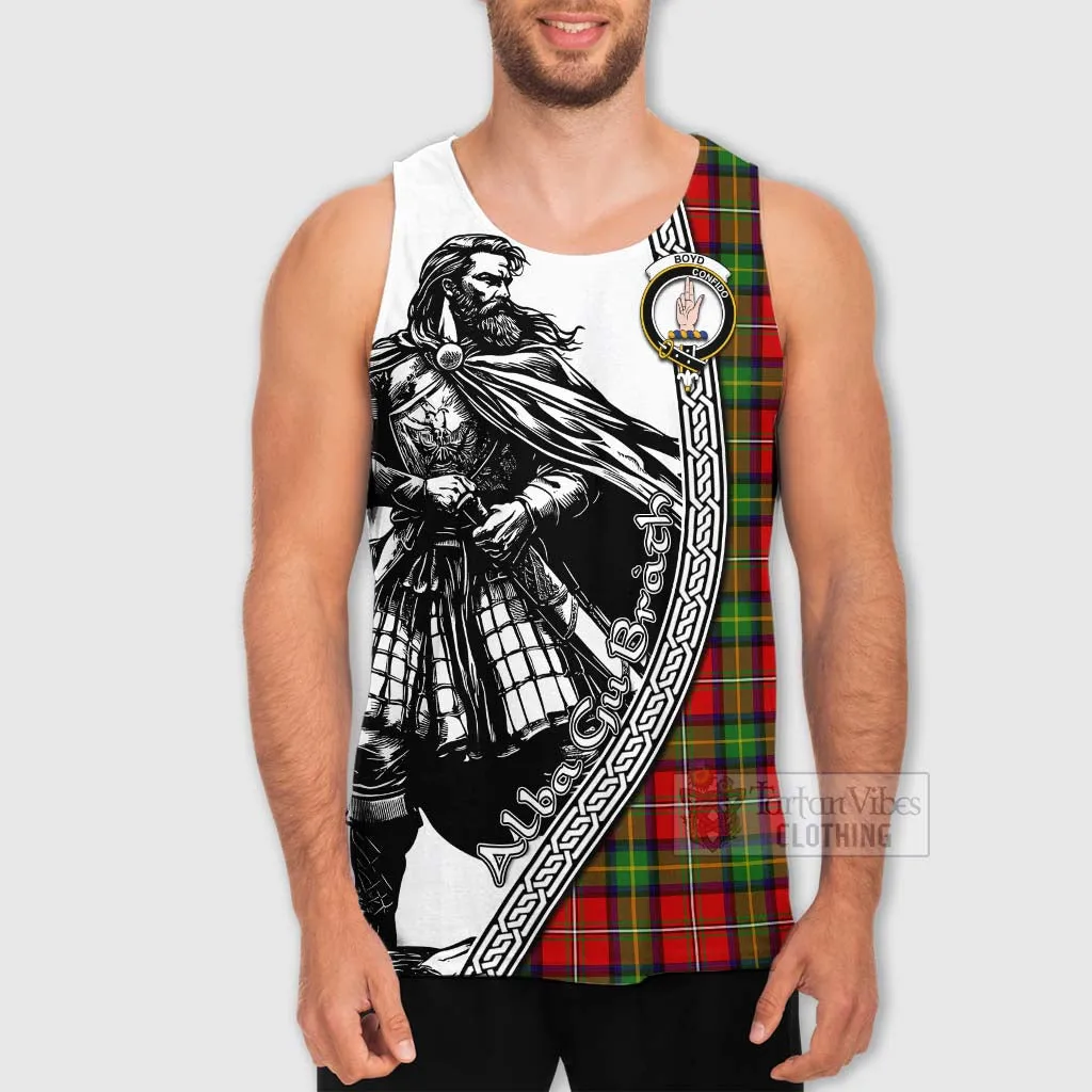 Boyd Tartan Clan Crest Men's Tank Top with Highlander Warrior Celtic Style