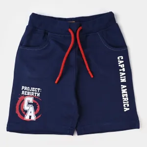 Boys Cotton Terry Knitted Short-True Navy