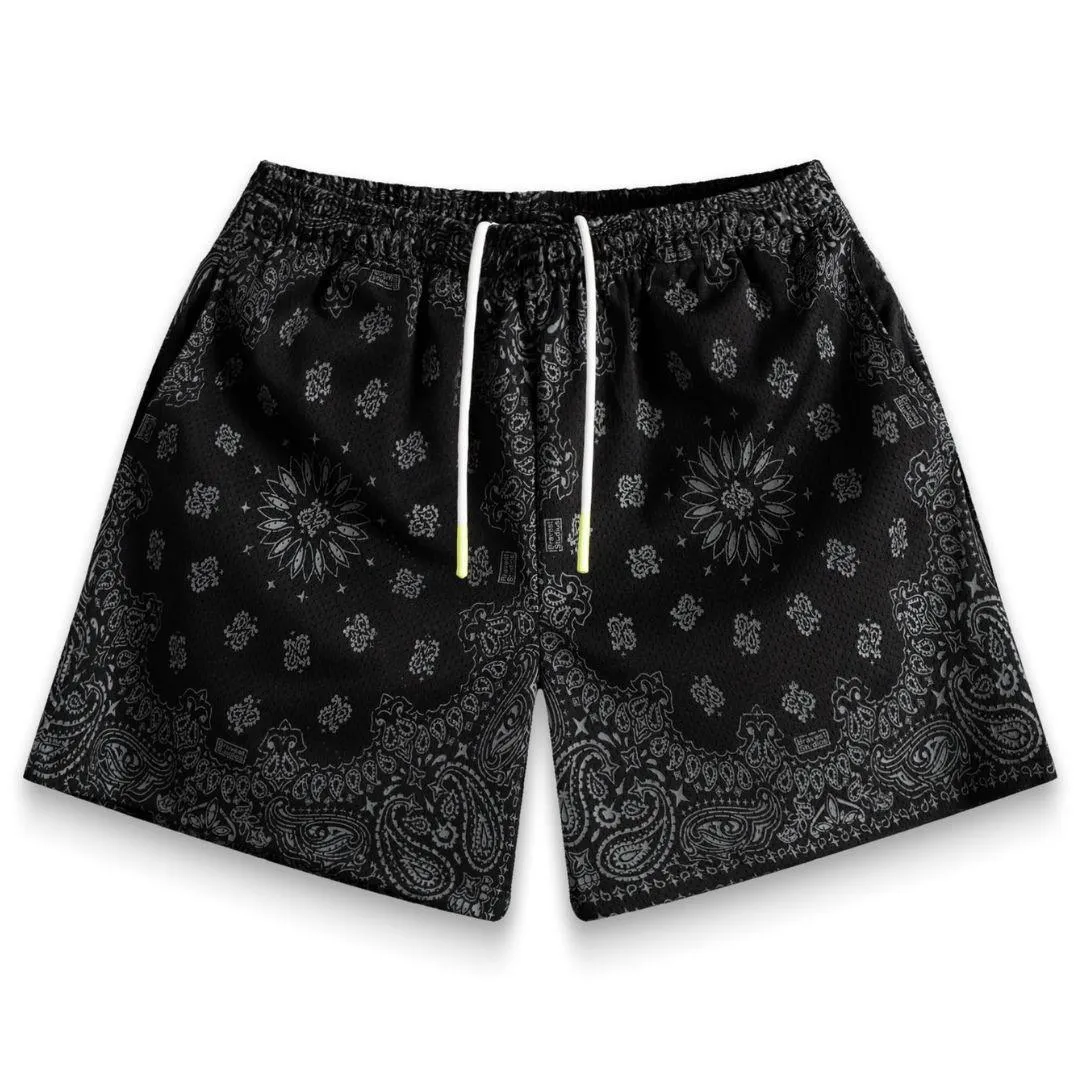 BRAVEST STUDIOS PAISLEY SHORTS CARBON