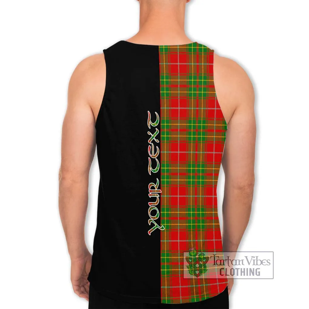 Burnett Tartan Men's Tank Top with Family Crest and Half Of Me Style