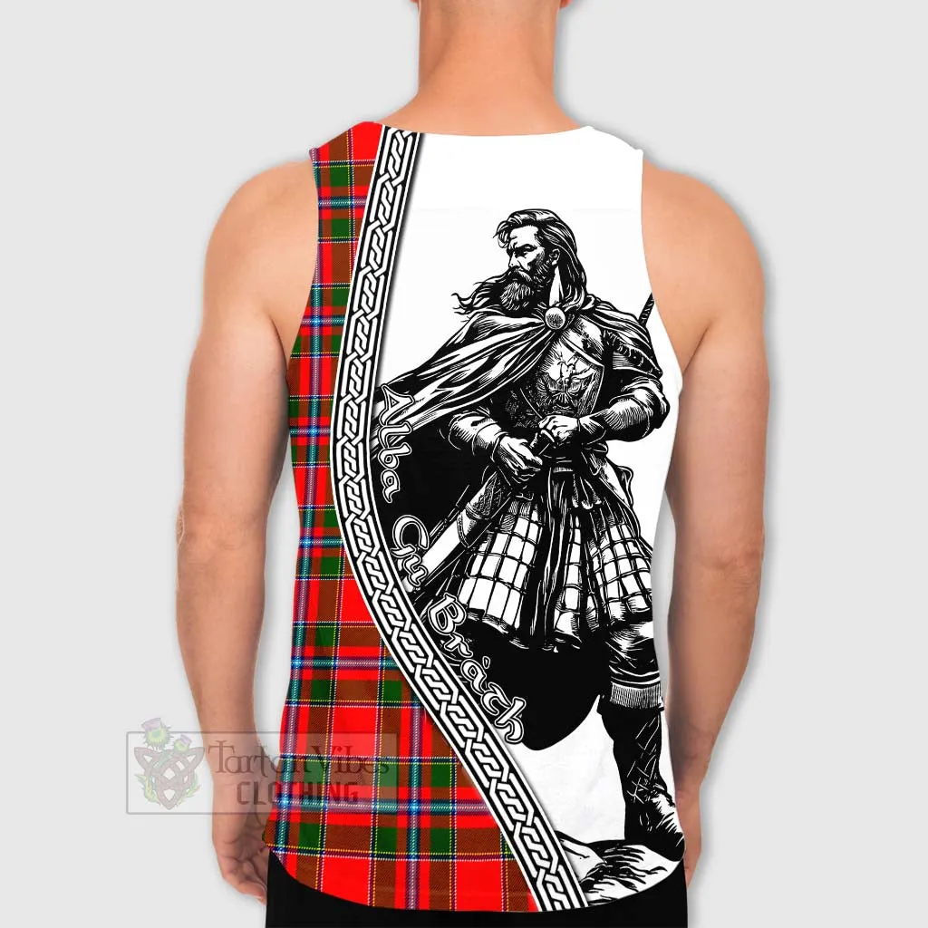 Butter Tartan Clan Crest Men's Tank Top with Highlander Warrior Celtic Style