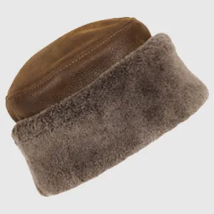 Buy Best Warm Whiskey Leather Sierra Sheepskin Hat For Sale