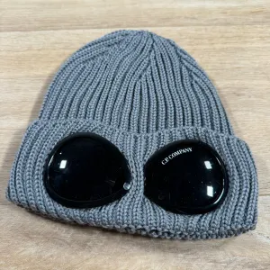 C.P. Company Extra Fine Merino Wool Goggle Beanie in Griffin Grey