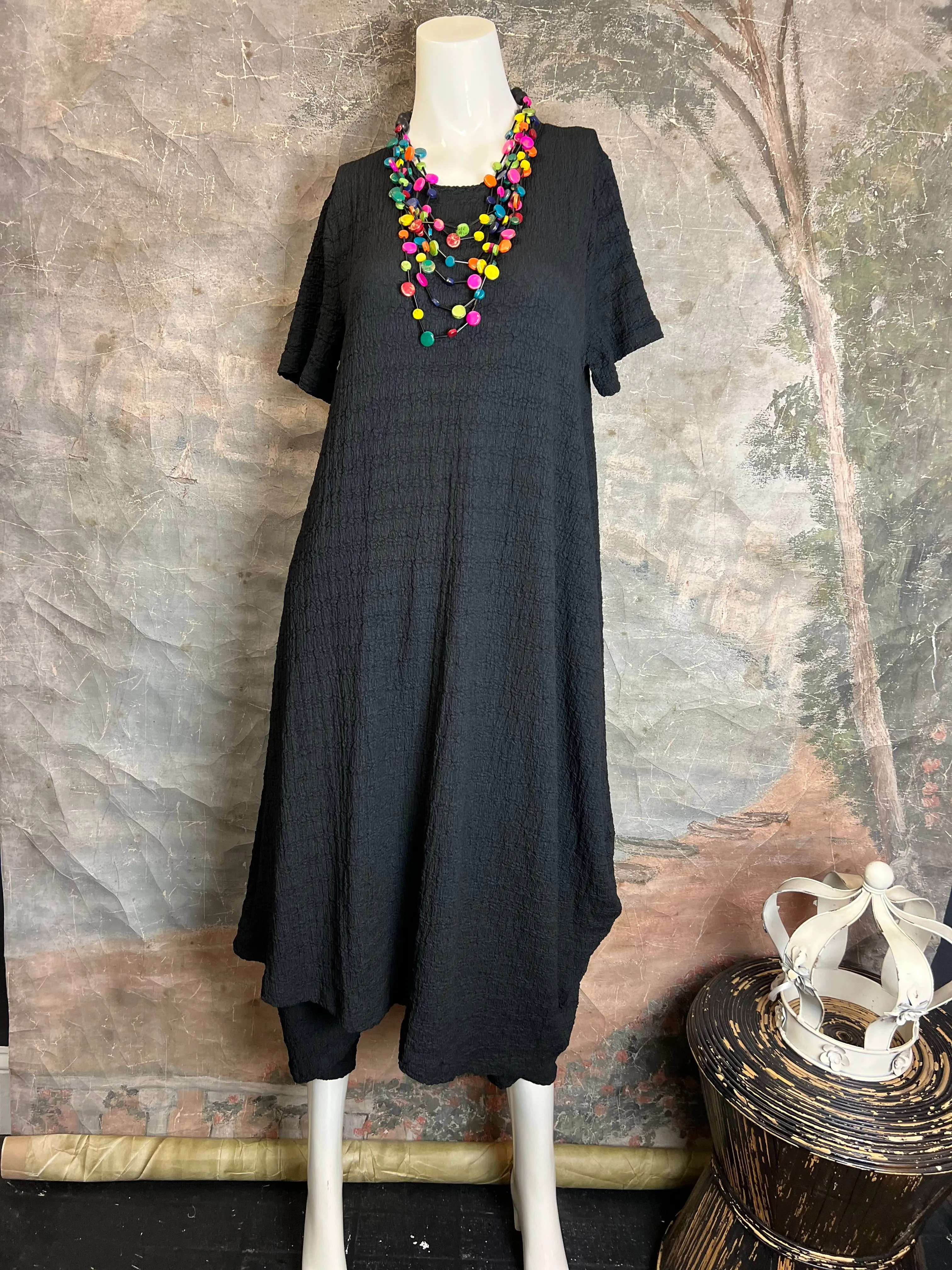 D100 S/Slv Asym. Waffle Dress