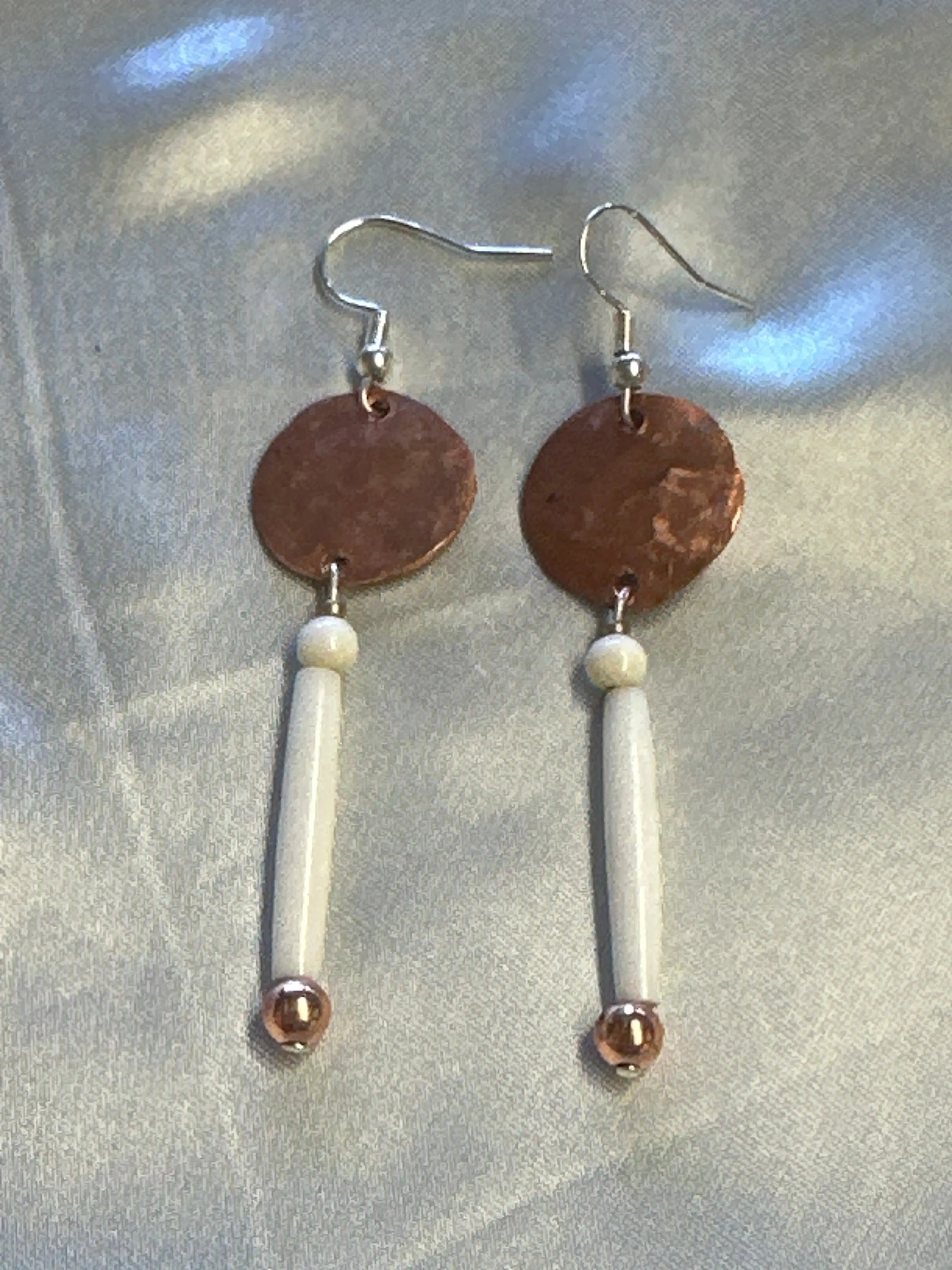 Dangle Earrings w/ Copper & Embellishments