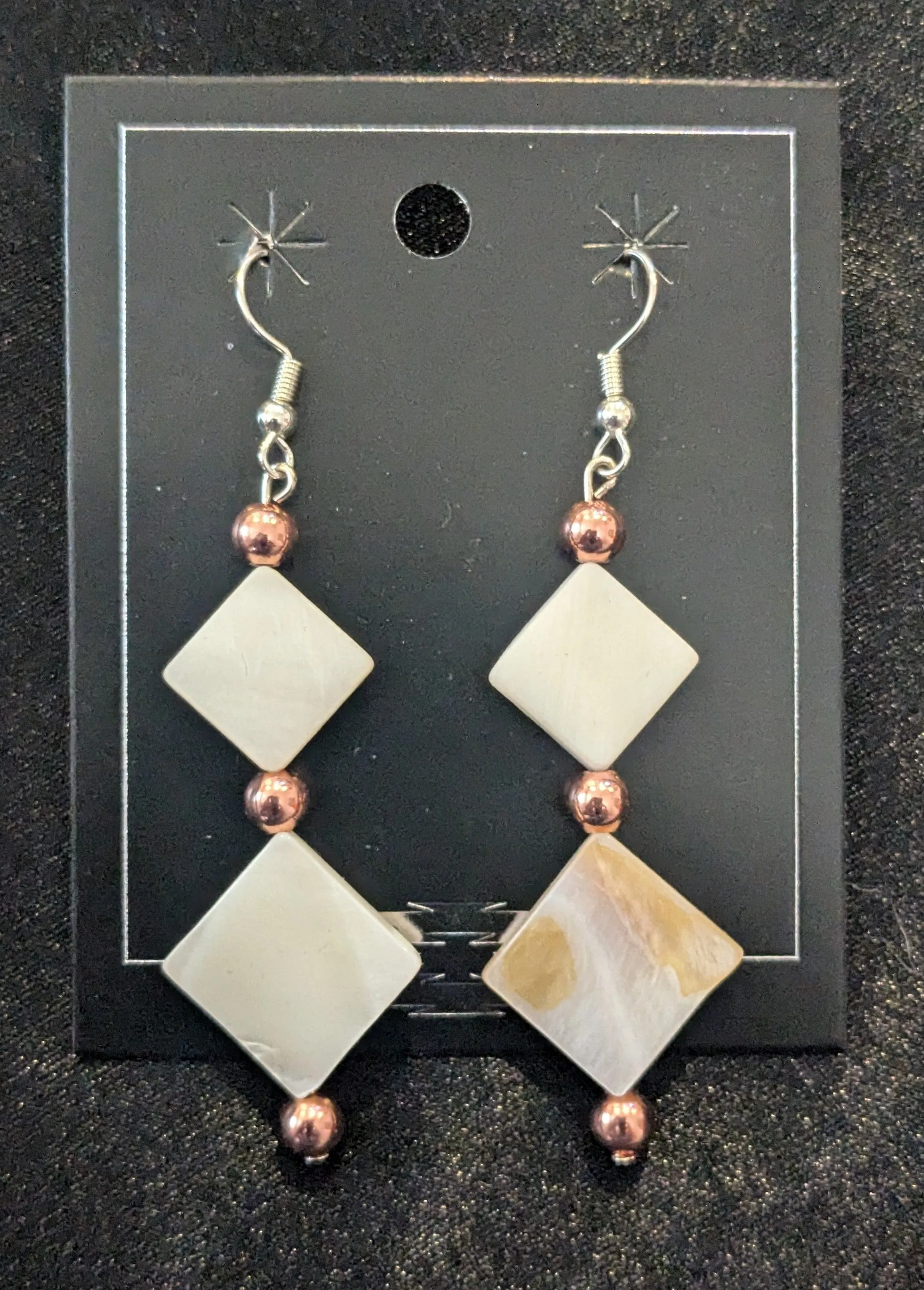 Dangle Earrings w/ Copper & Embellishments