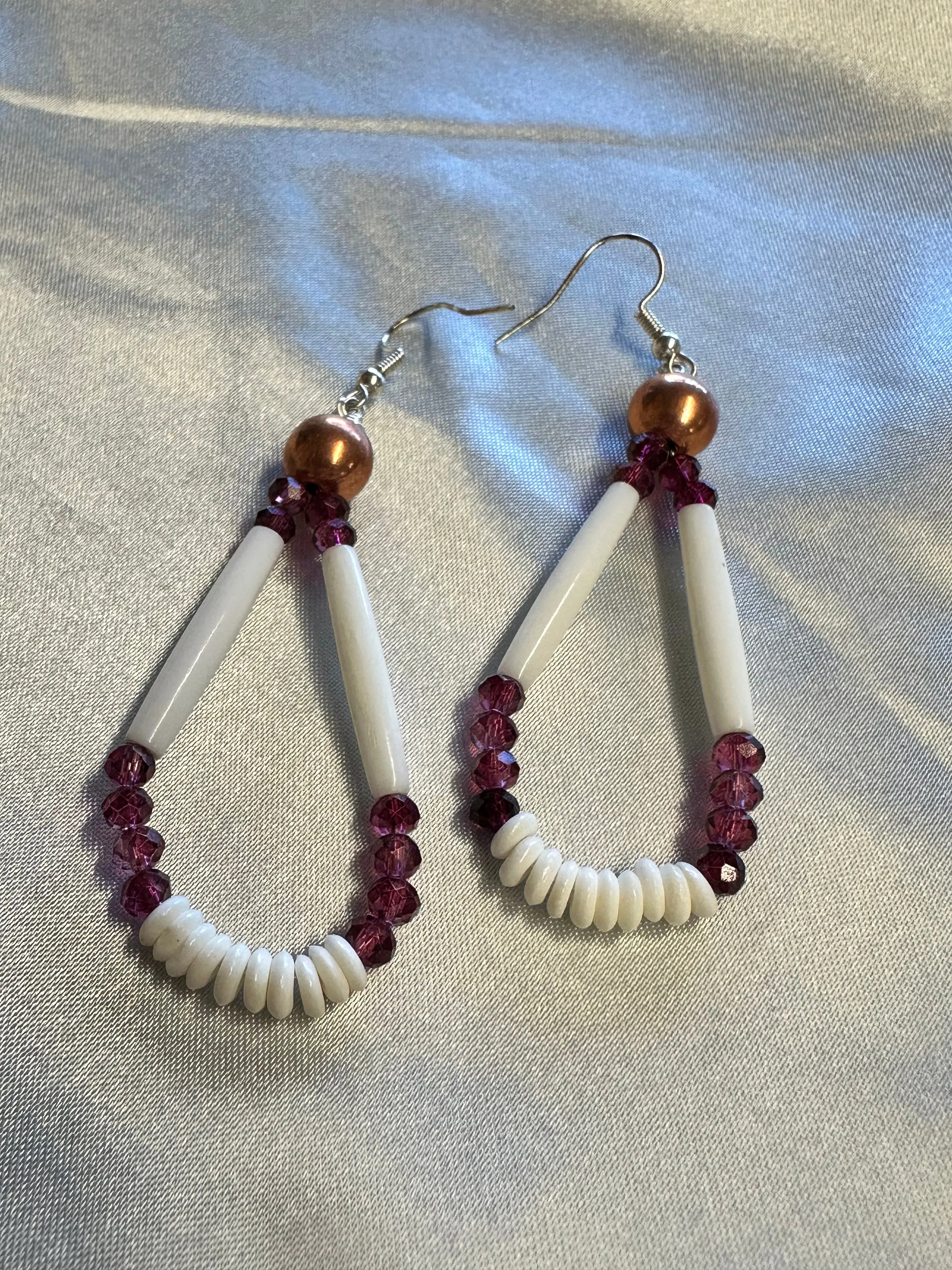 Dangle Earrings w/ Copper & Embellishments