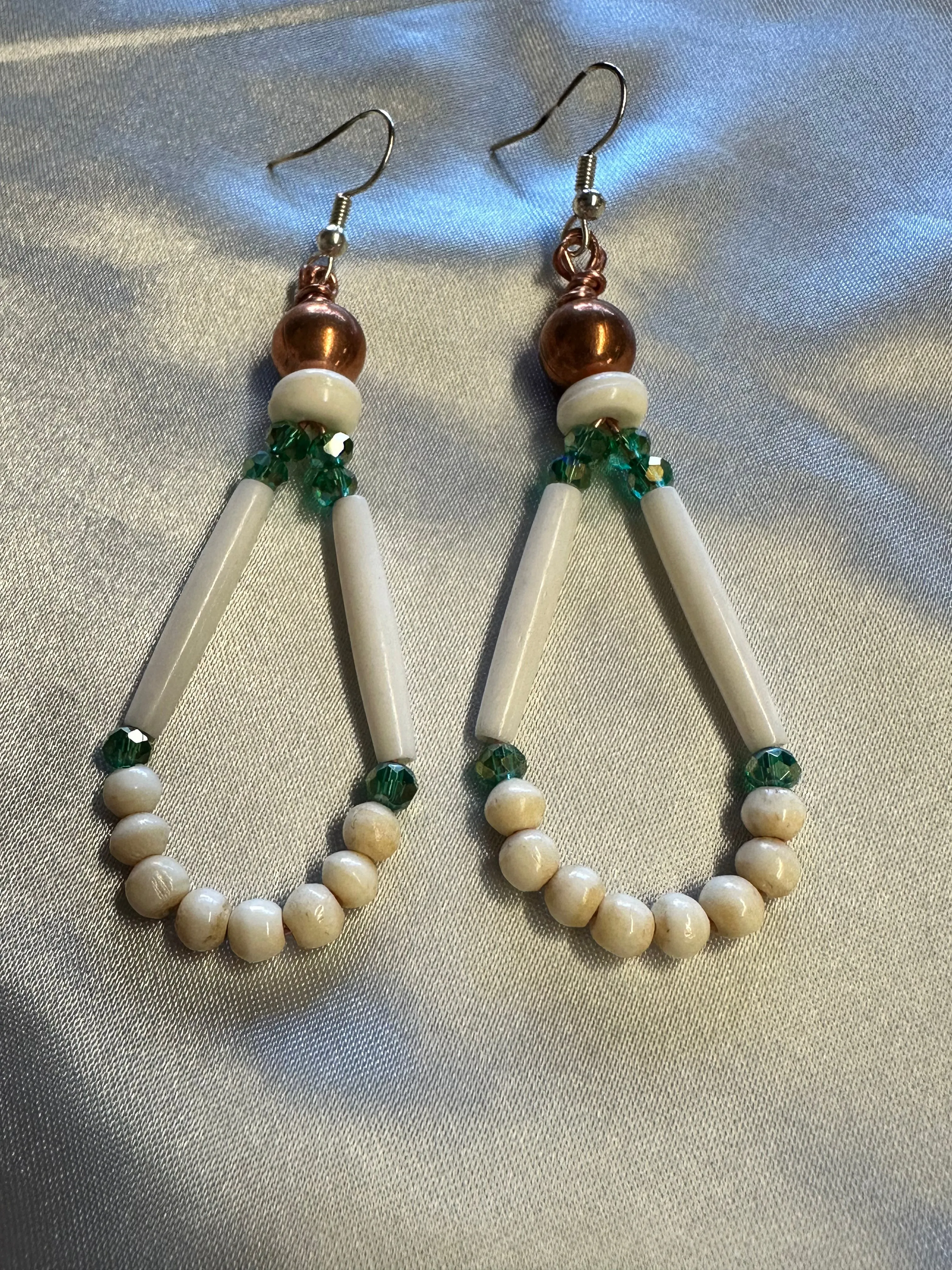 Dangle Earrings w/ Copper & Embellishments