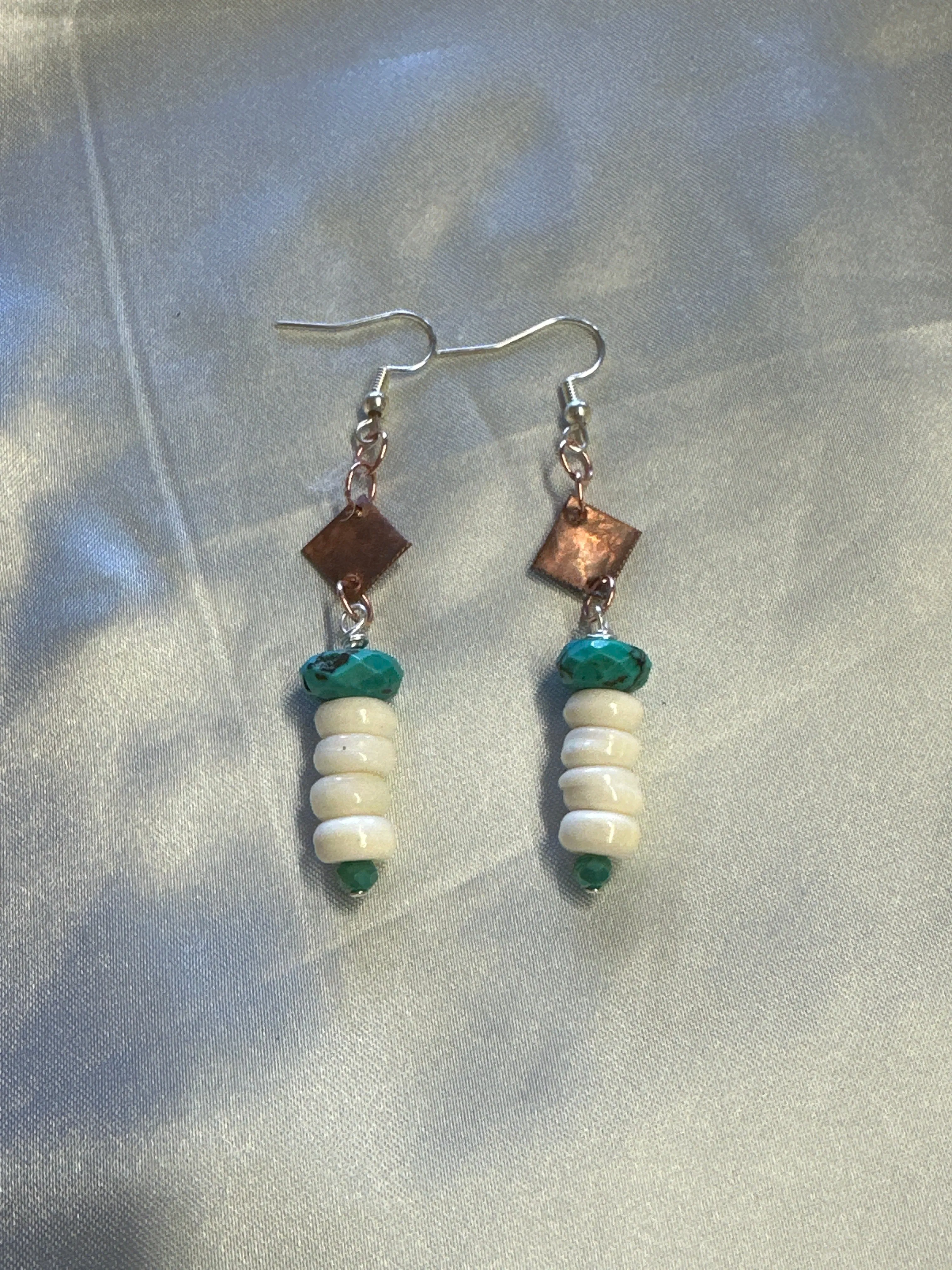 Dangle Earrings w/ Copper & Embellishments