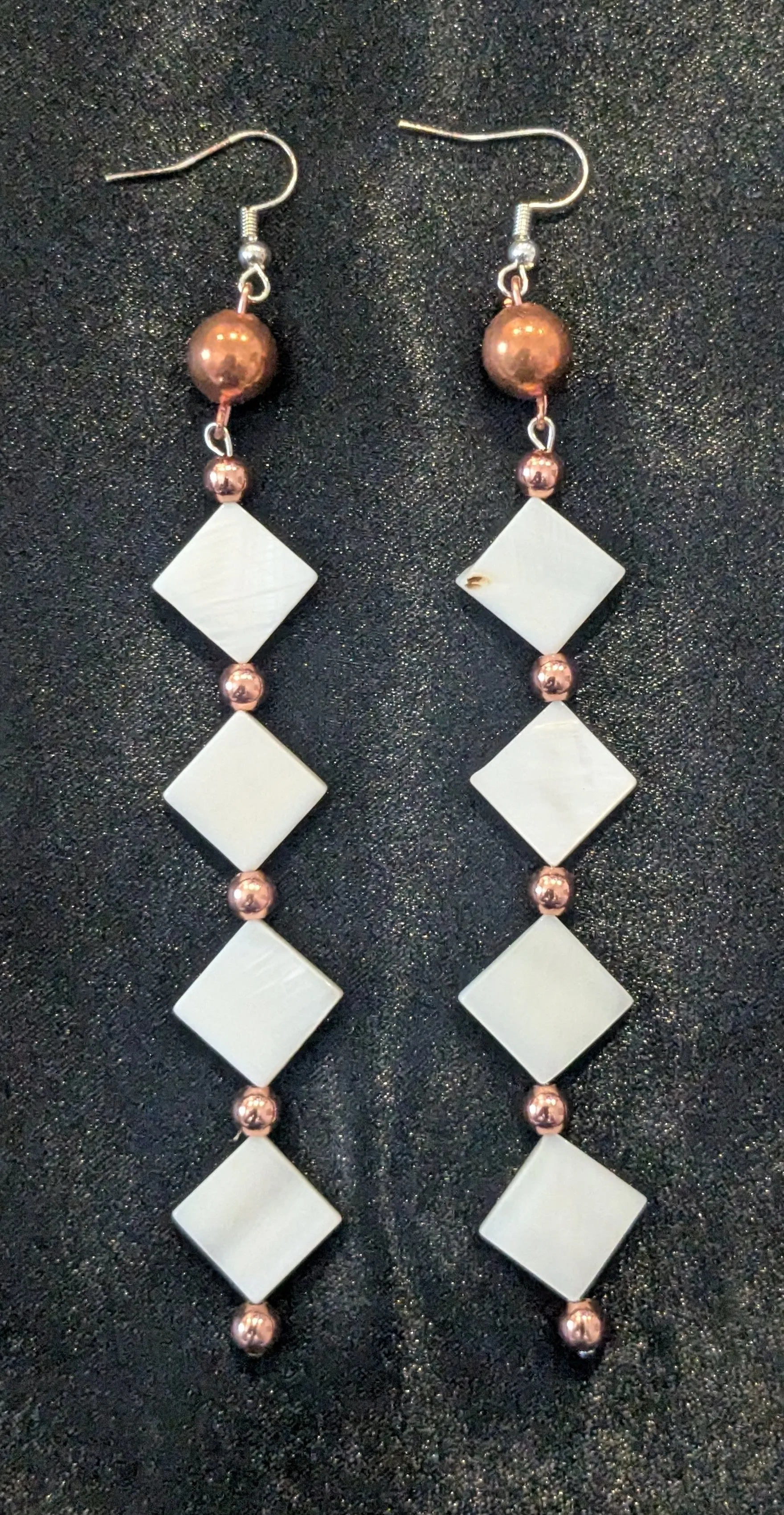 Dangle Earrings w/ Copper & Embellishments