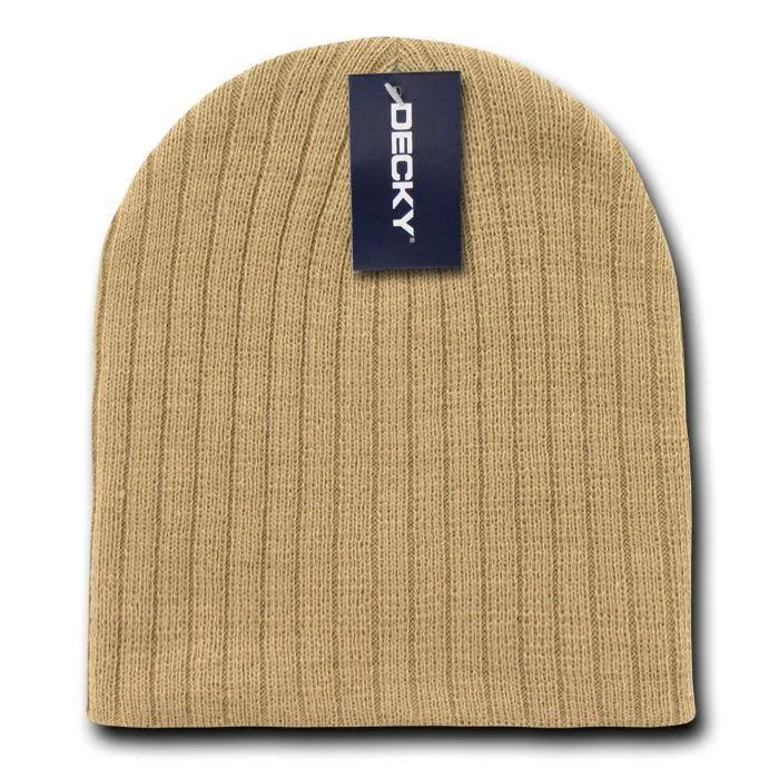 Decky Beanies Cable Knit Soft Ski Warm Winter Caps Hats Unisex Mens Womens