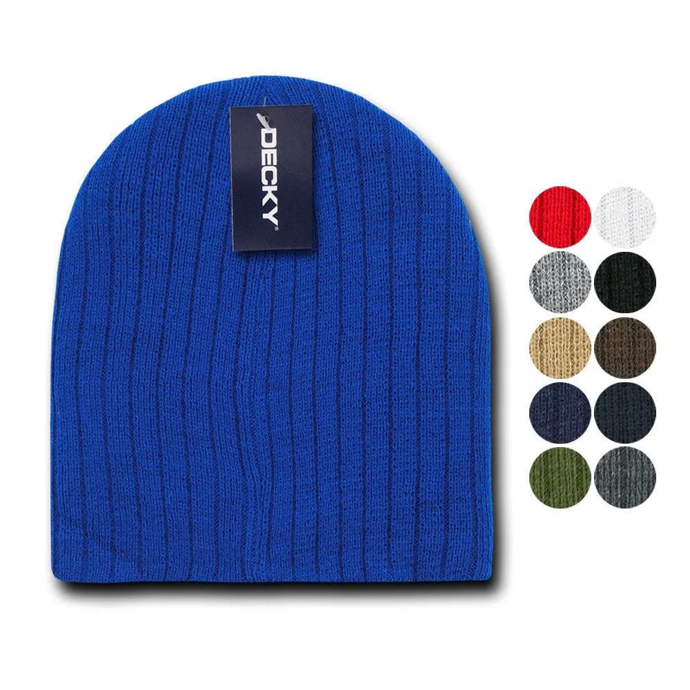 Decky Beanies Cable Knit Soft Ski Warm Winter Caps Hats Unisex Mens Womens