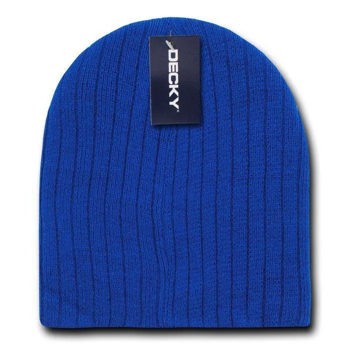 Decky Beanies Cable Knit Soft Ski Warm Winter Caps Hats Unisex Mens Womens