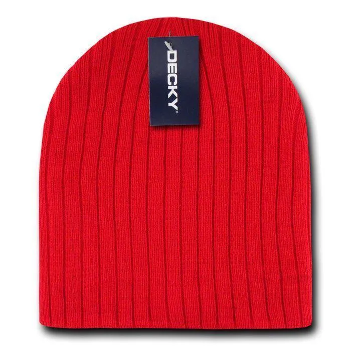 Decky Beanies Cable Knit Soft Ski Warm Winter Caps Hats Unisex Mens Womens