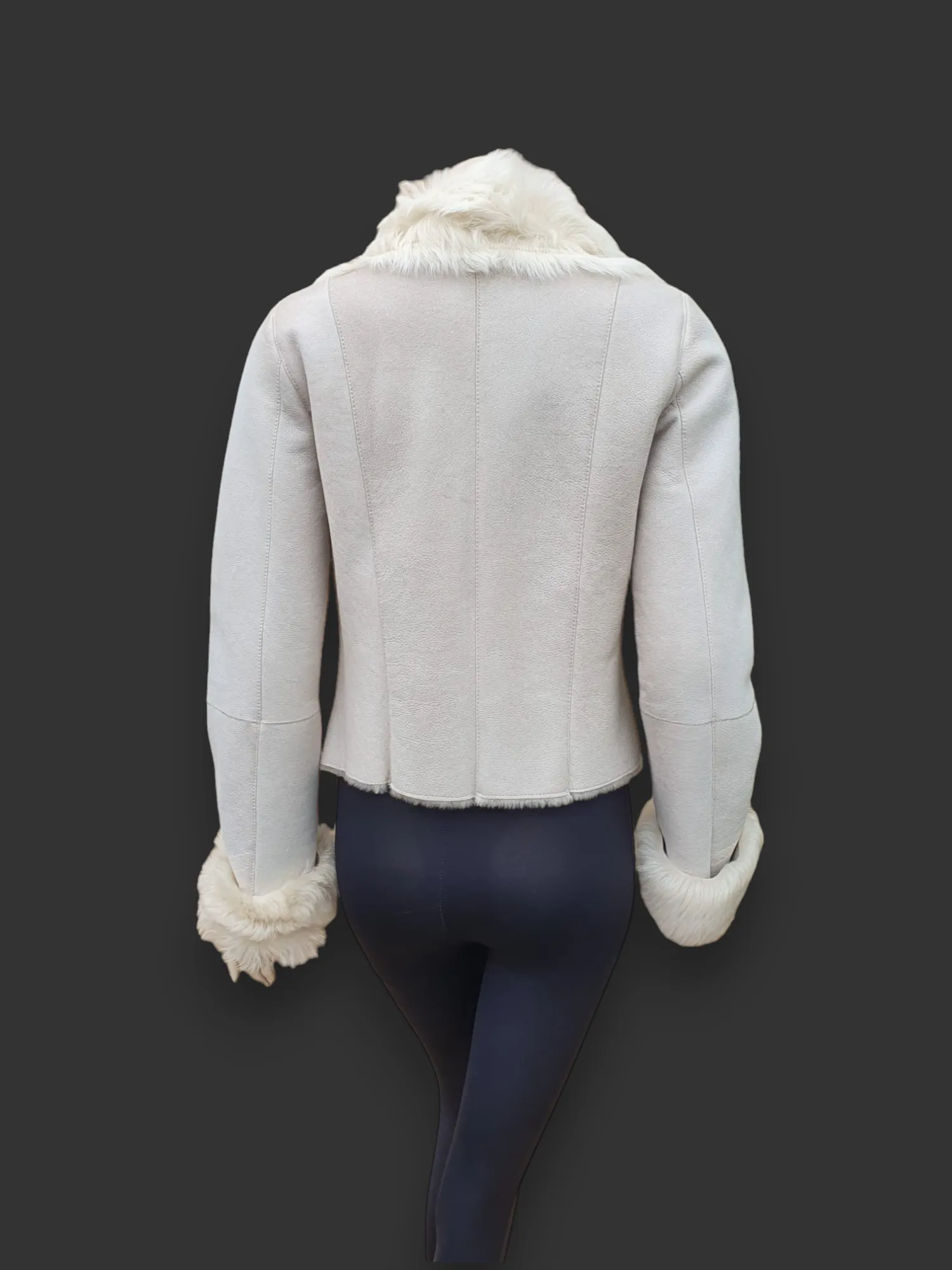 Eggshell Shearling Jacket -Medium