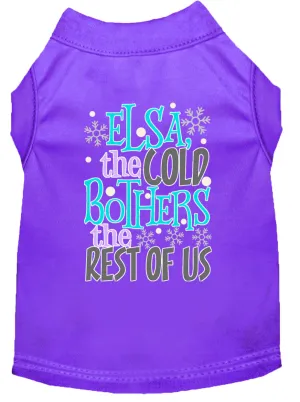 Elsa, The Cold Screen Print Dog Shirt Purple Xxl