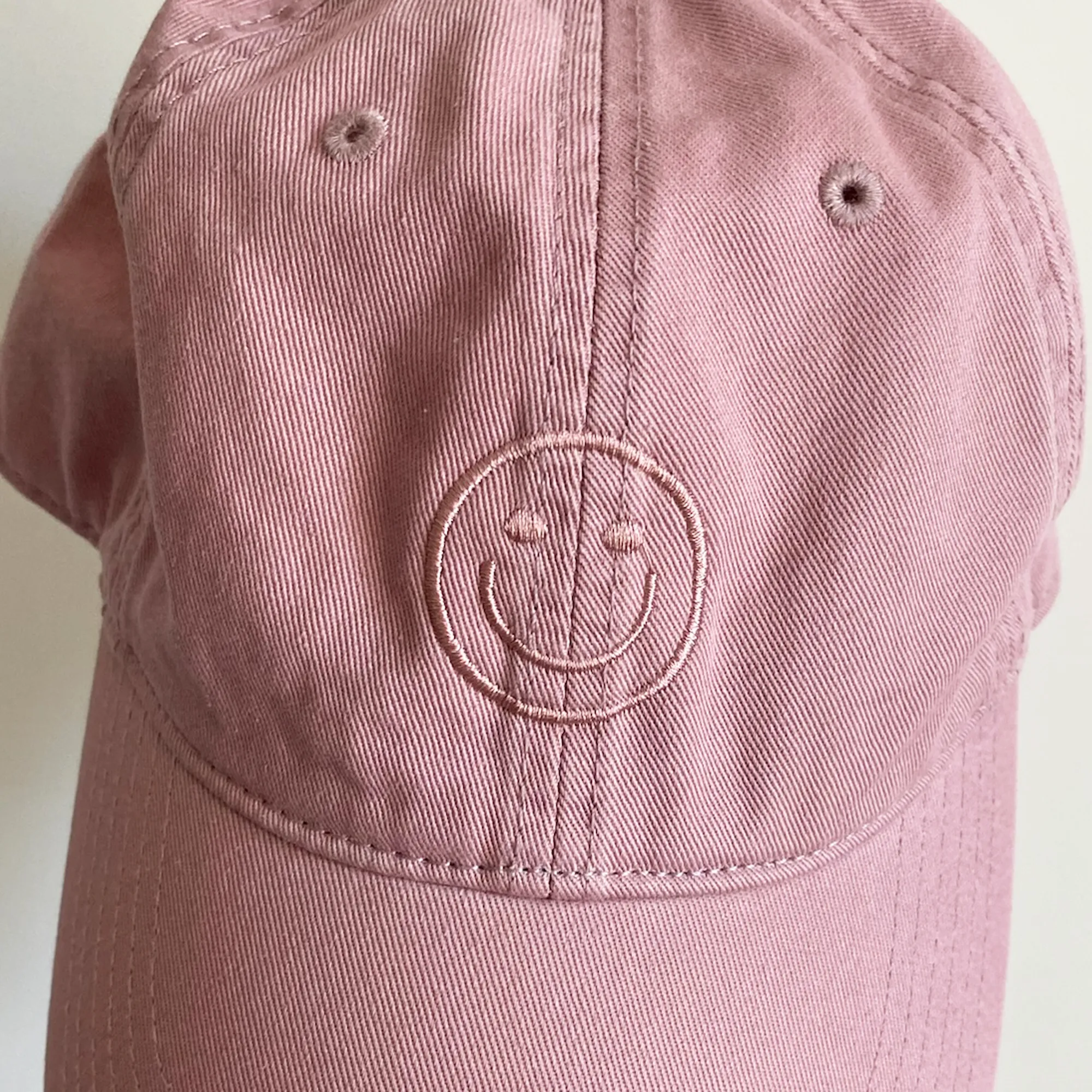 Embroidered Smiley Face Baseball Cap