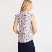 Floral Peter Pan Collar Ruffle Blouse