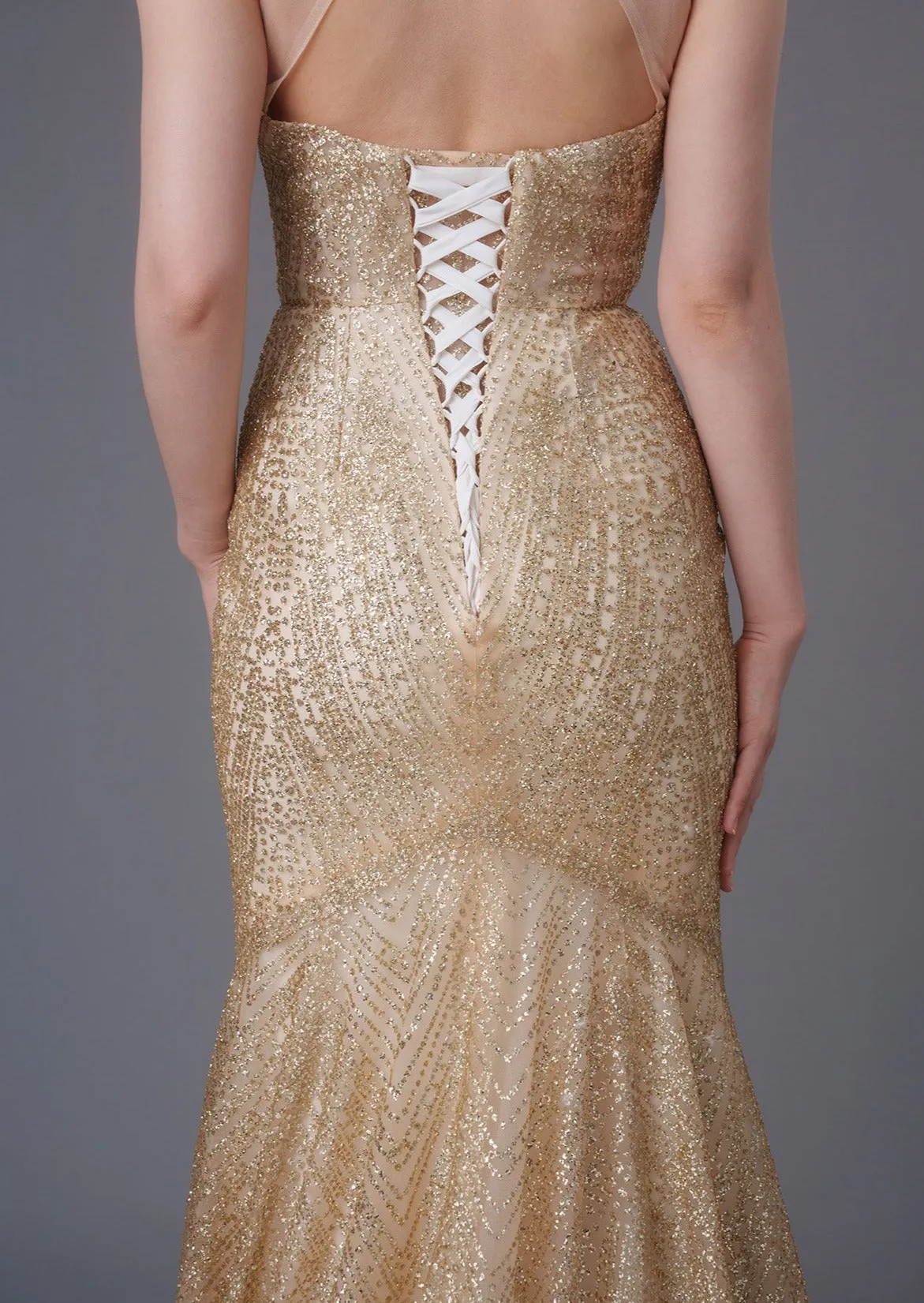 Golden Daffodil Mermaid Bridal Qipao - RTW