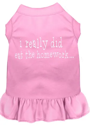 I Really Did Eat The Homework Screen Print Dress Light Pink Sm (10)