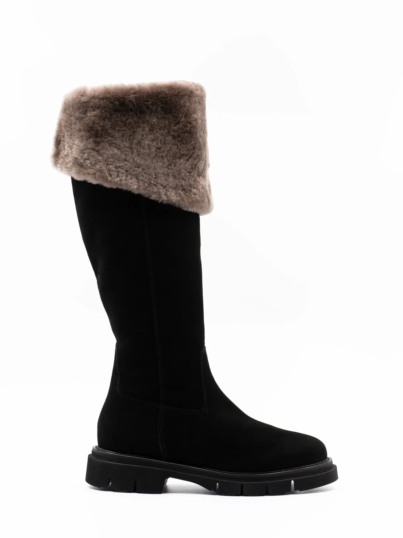 Isolde suede boots with contrasting shearling-lining