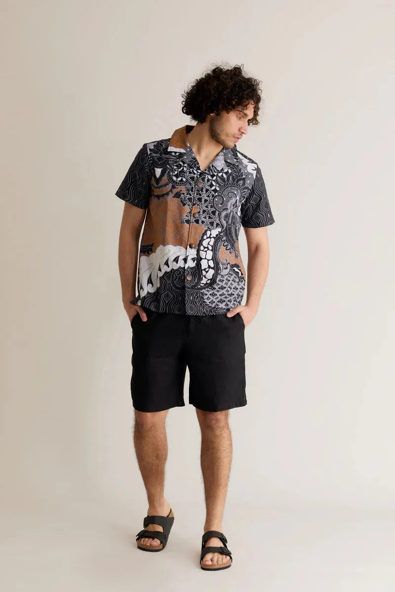 Jerry Linen Shorts Black