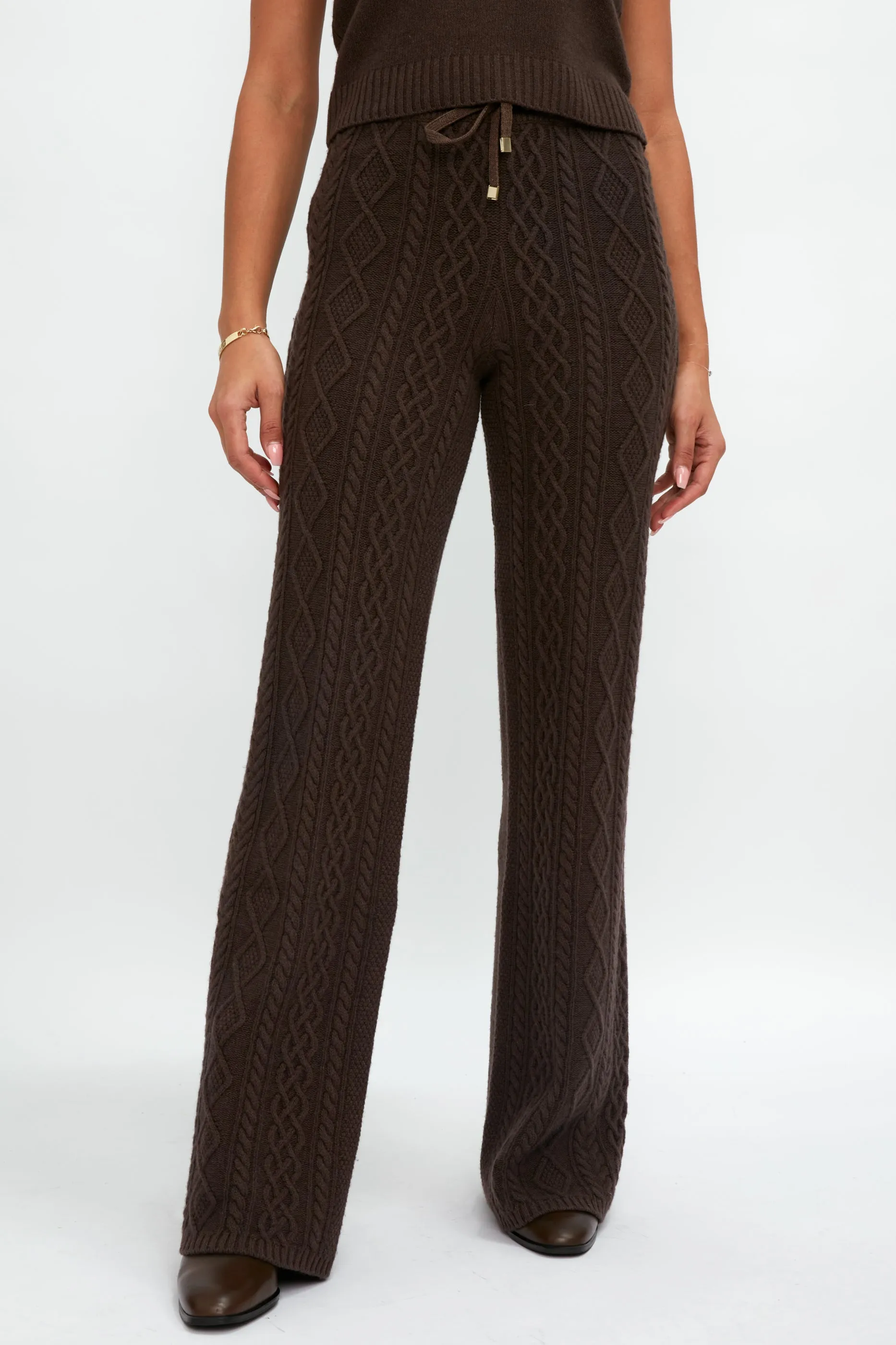 Knit Drawstring Pant in Chocolate