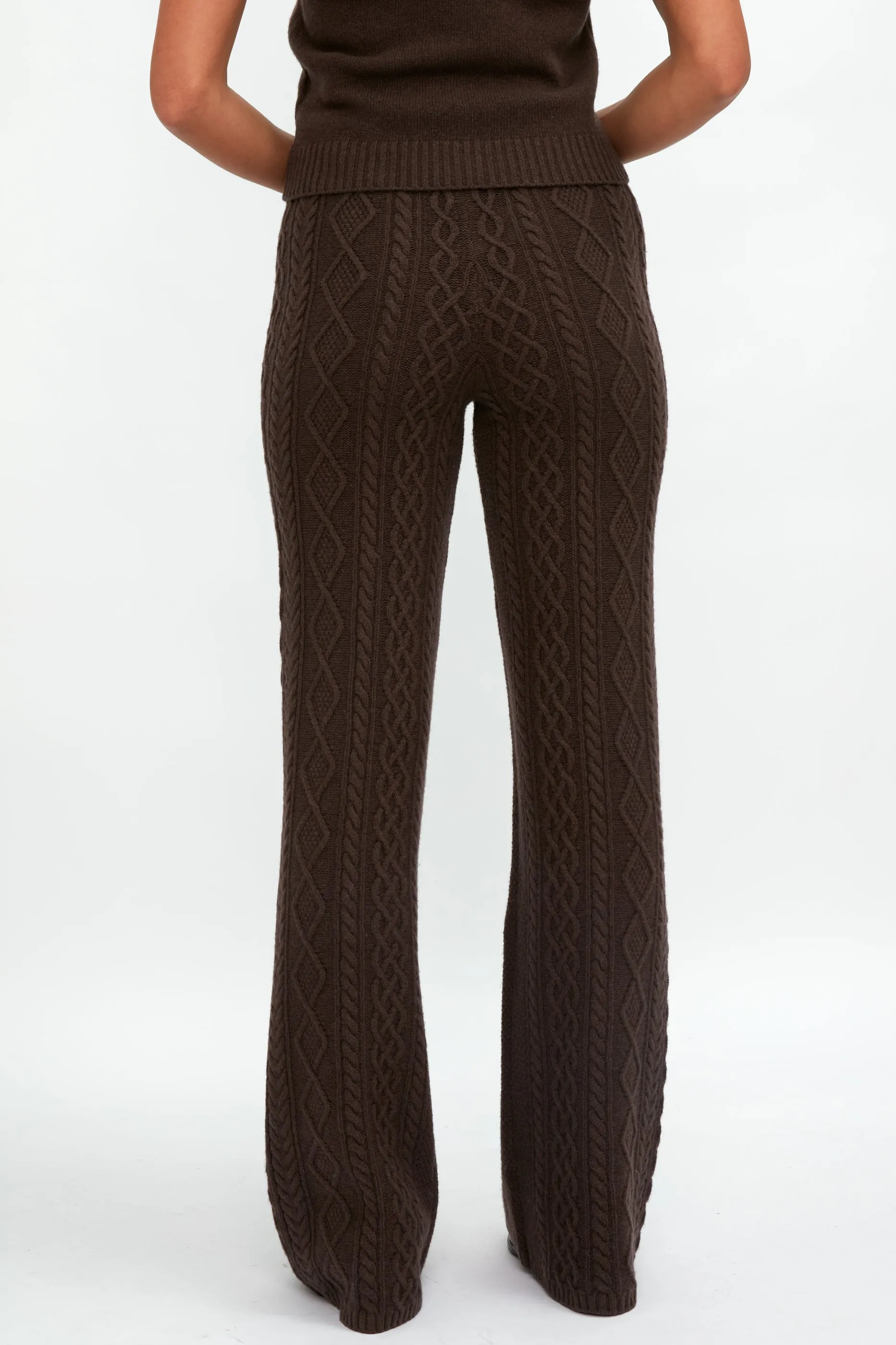 Knit Drawstring Pant in Chocolate