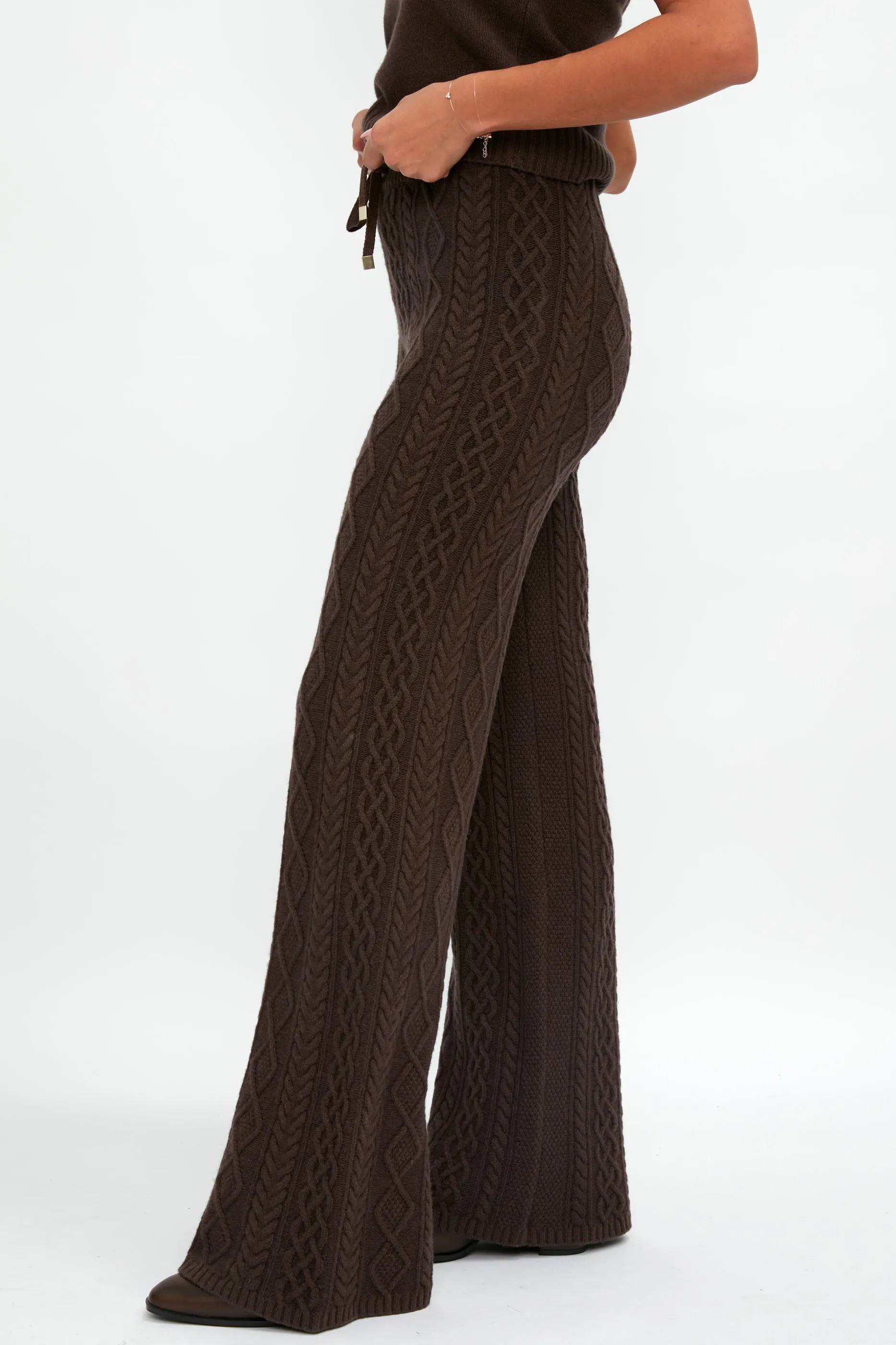 Knit Drawstring Pant in Chocolate