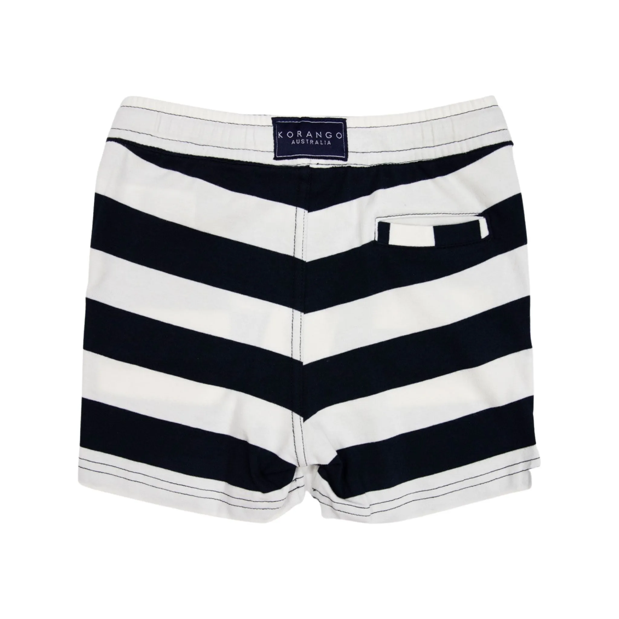 Korango Stripe Cotton Shorts - Navy