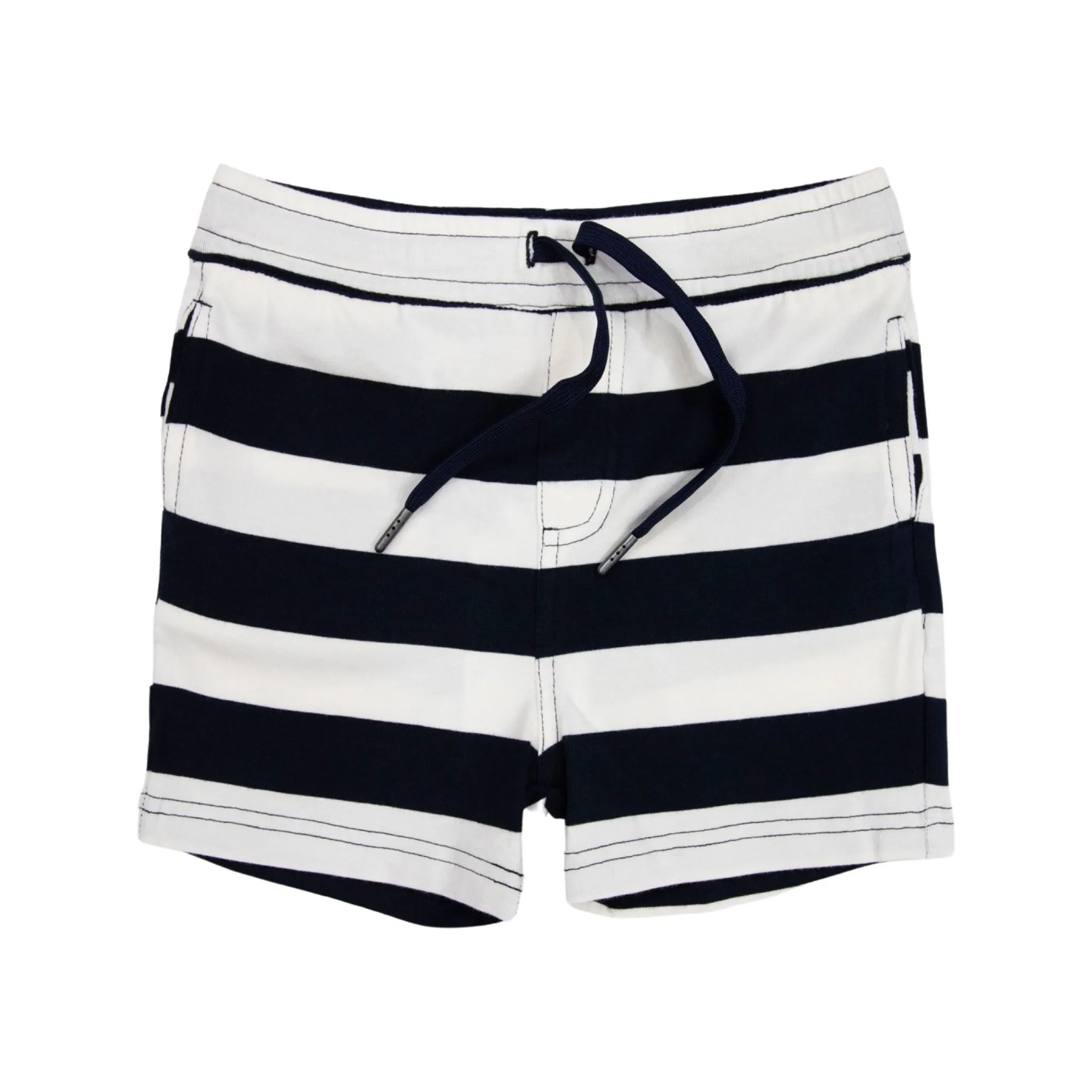 Korango Stripe Cotton Shorts - Navy