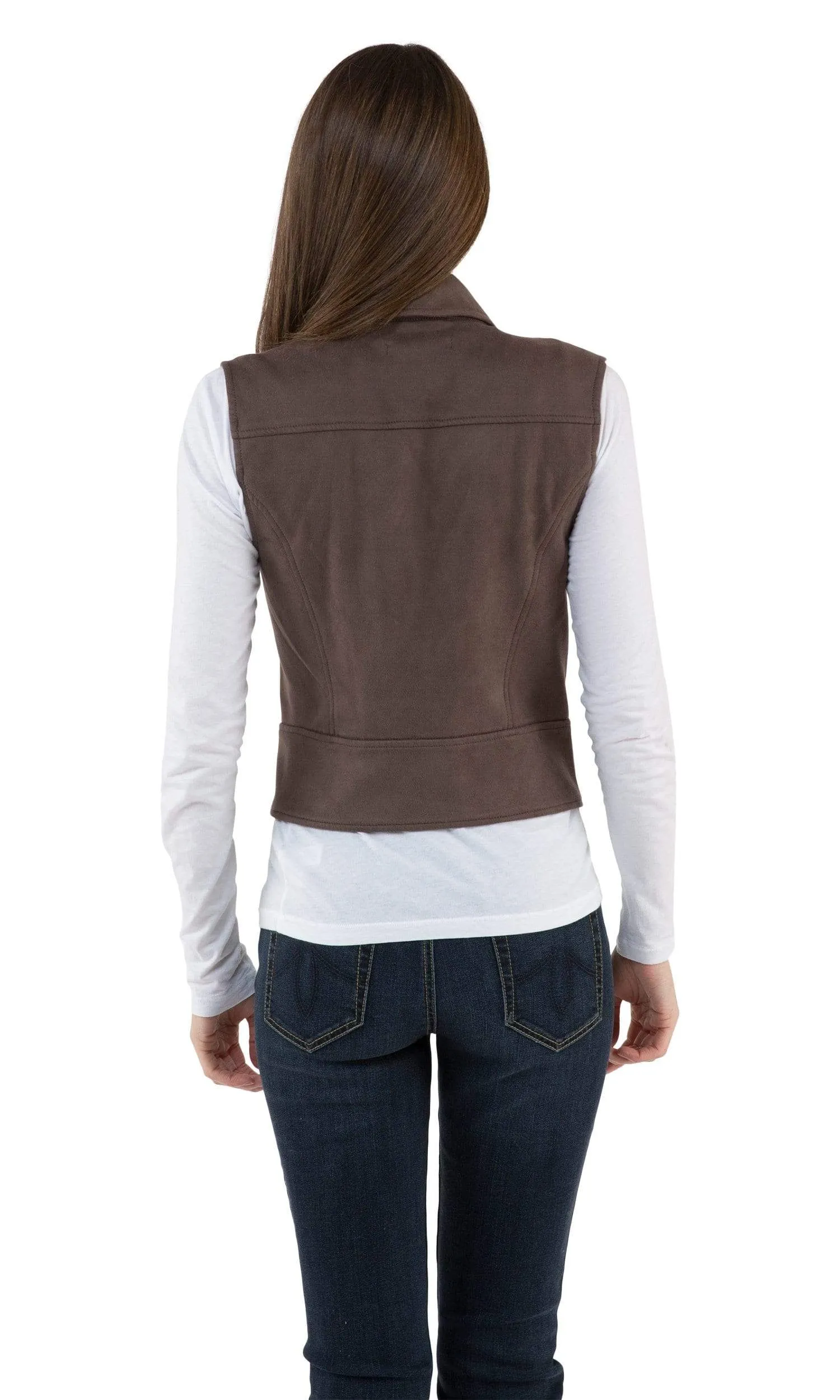 Level 99 Alexa Moto Faux Suede Vest